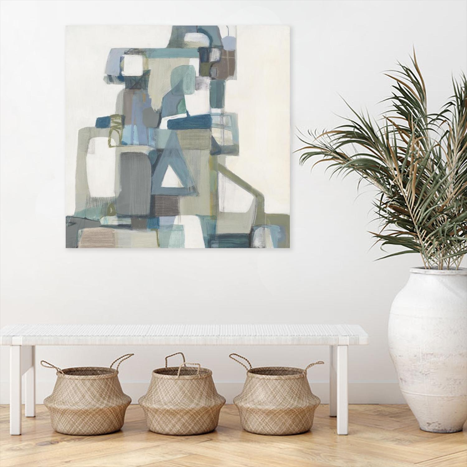 Modern Pyramid by Terri Burris on GIANT ART - grays abstract