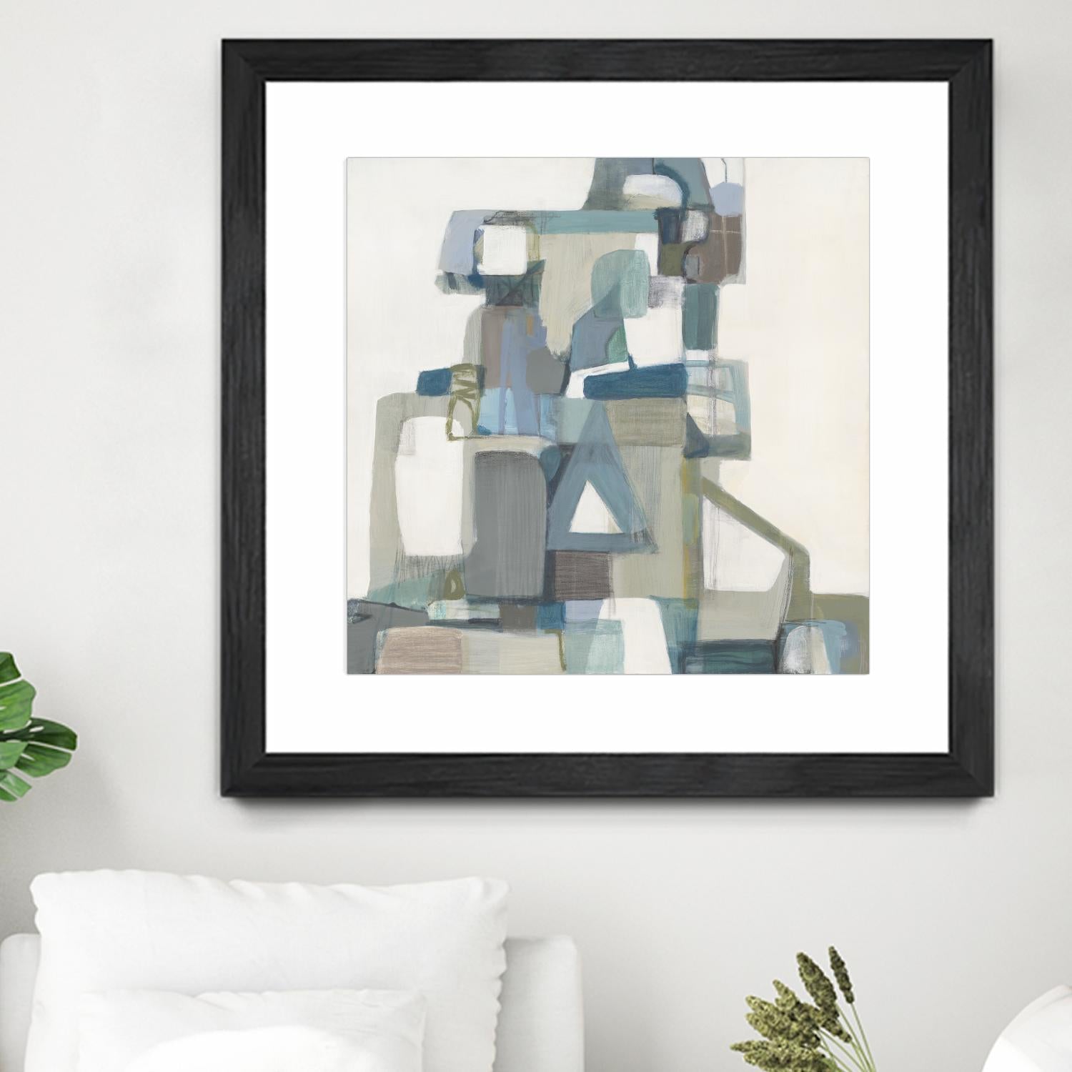 Modern Pyramid by Terri Burris on GIANT ART - grays abstract
