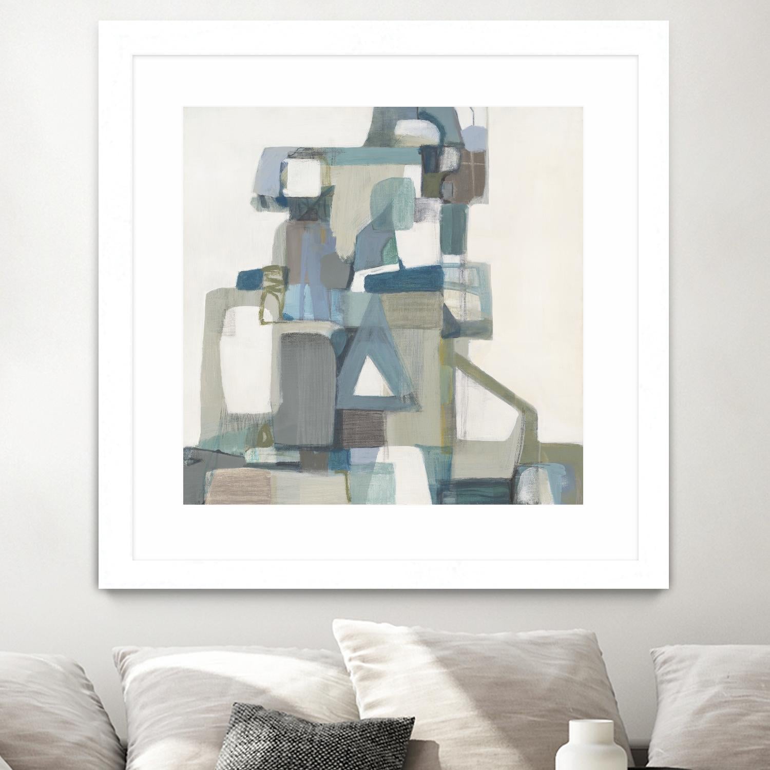 Modern Pyramid by Terri Burris on GIANT ART - grays abstract
