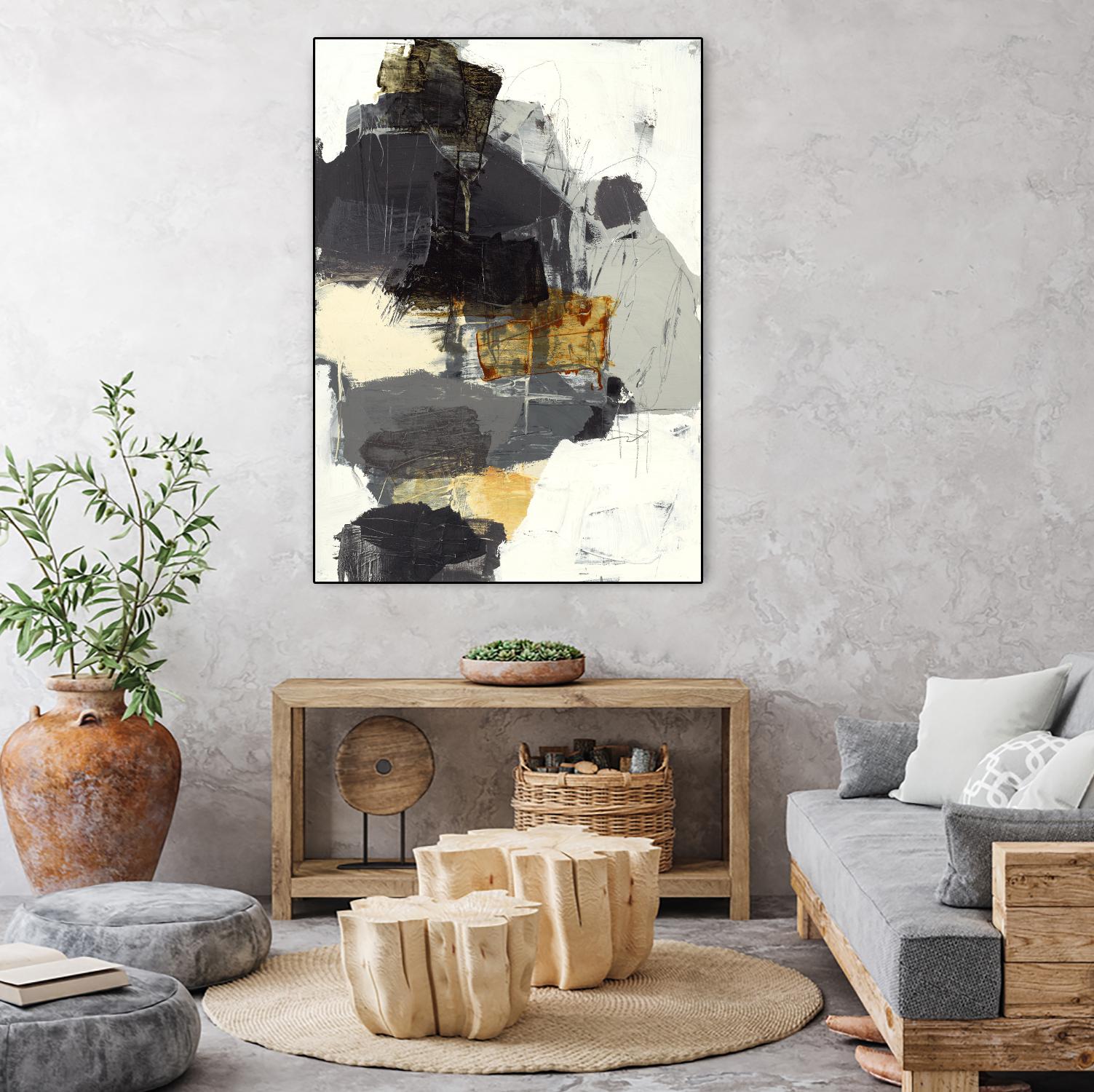 Monochrome Manta I by Brent Foreman on GIANT ART - grays abstract