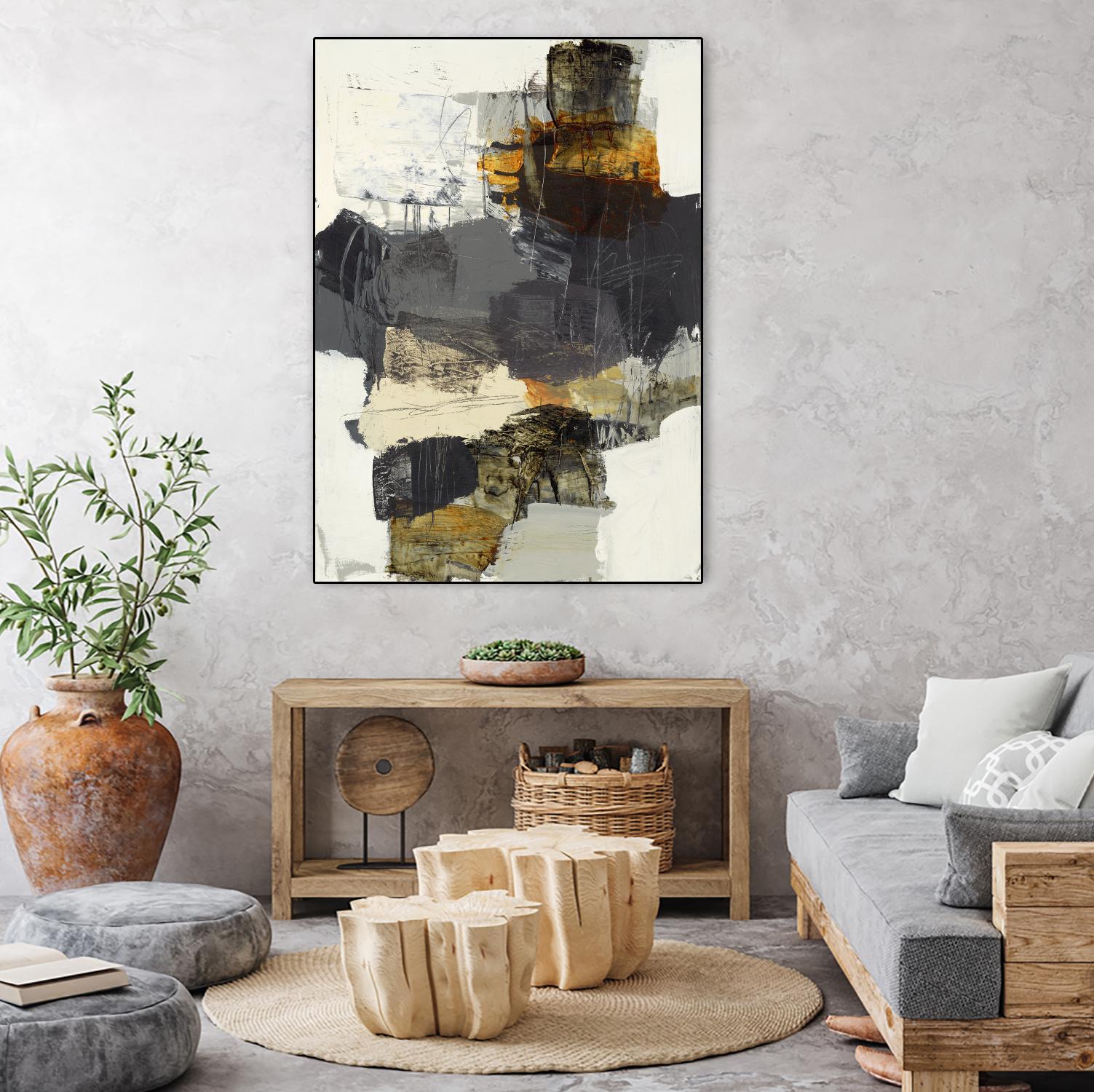 Monochrome Manta IV by Brent Foreman on GIANT ART - grays abstract