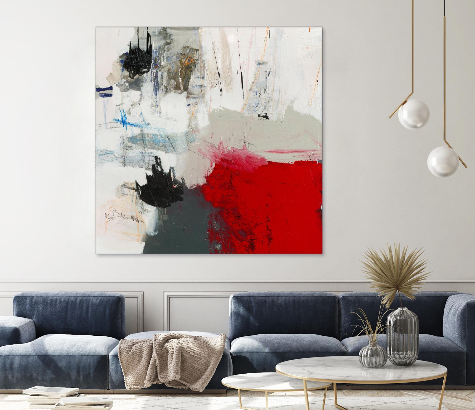 The Mountain Comes To You by Brent Foreman on GIANT ART - whites & creams abstract gray