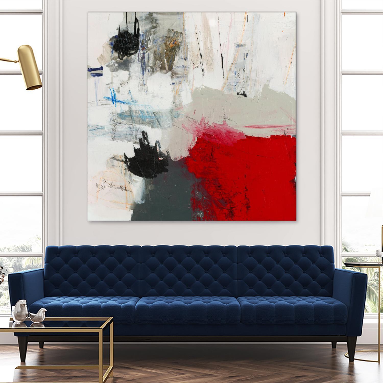 The Mountain Comes To You by Brent Foreman on GIANT ART - whites & creams abstract gray