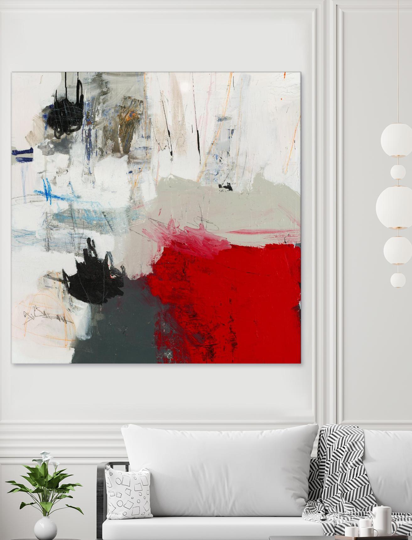 The Mountain Comes To You by Brent Foreman on GIANT ART - whites & creams abstract gray