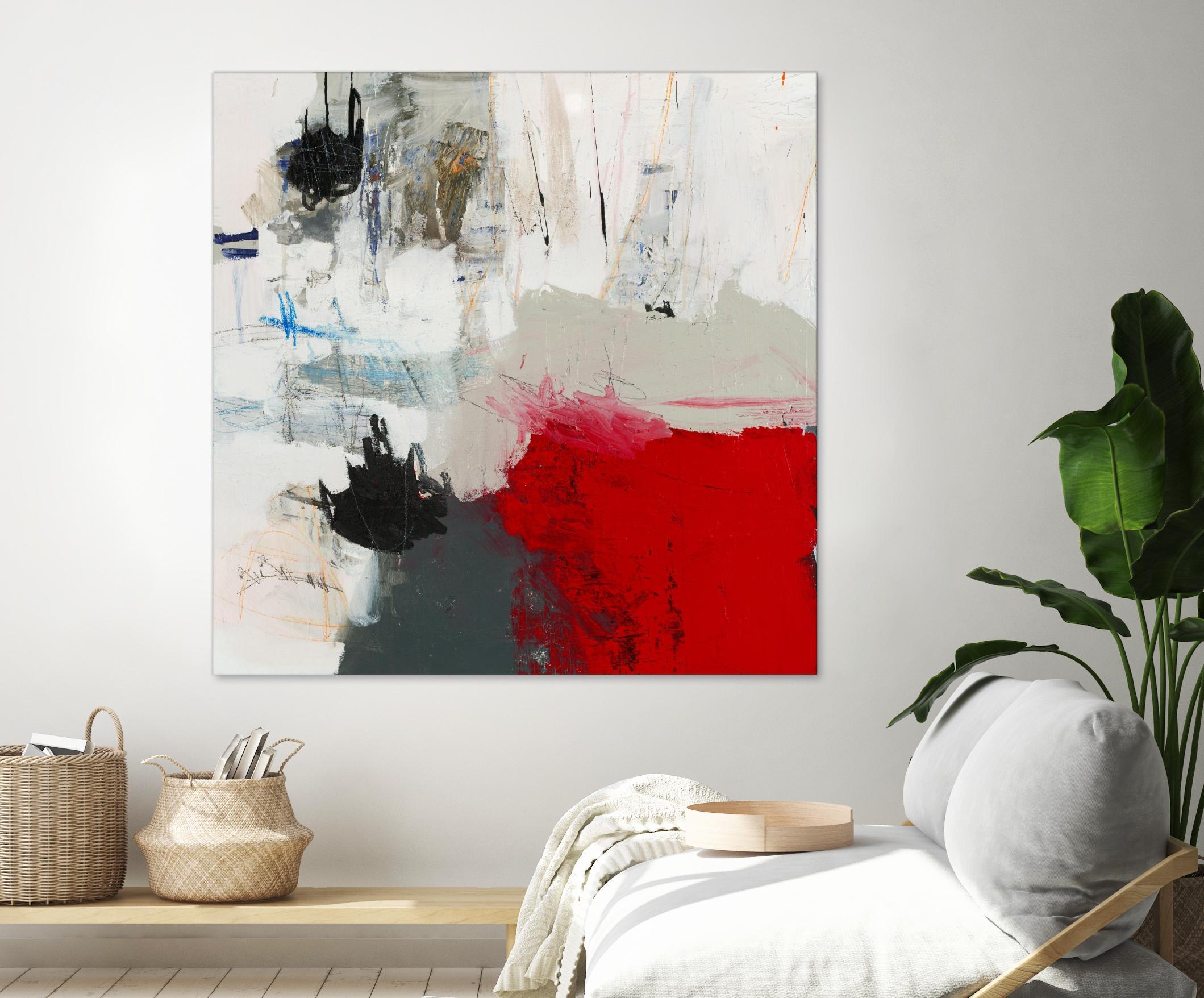 The Mountain Comes To You by Brent Foreman on GIANT ART - whites & creams abstract gray