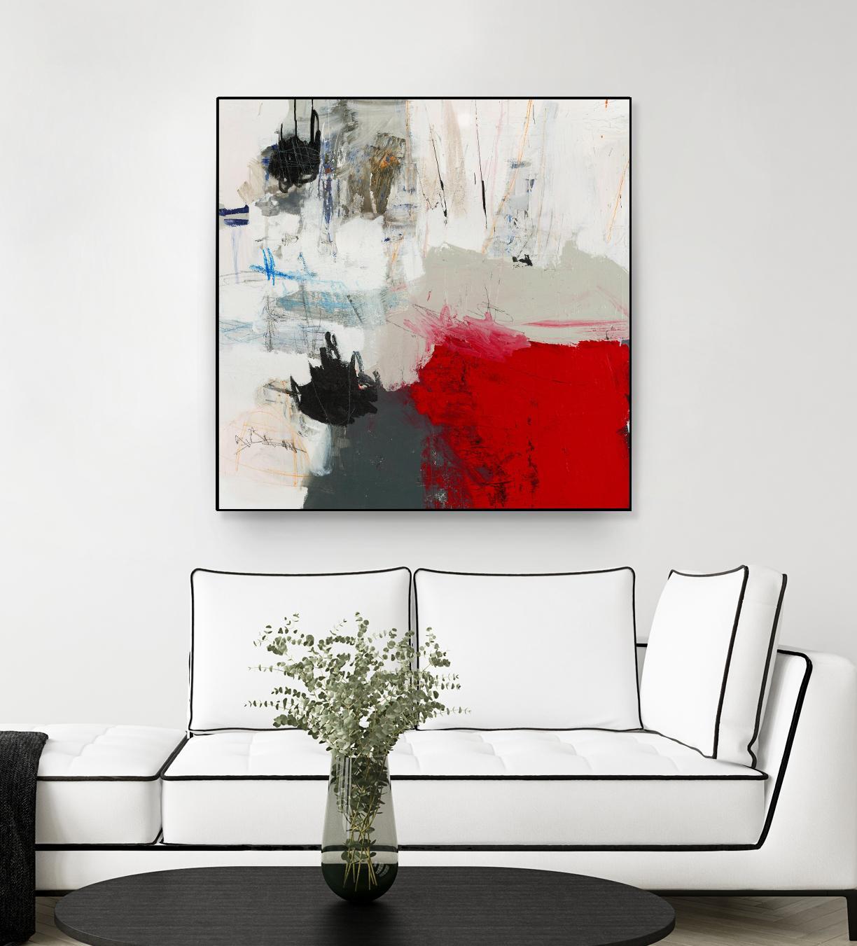 The Mountain Comes To You by Brent Foreman on GIANT ART - whites & creams abstract gray