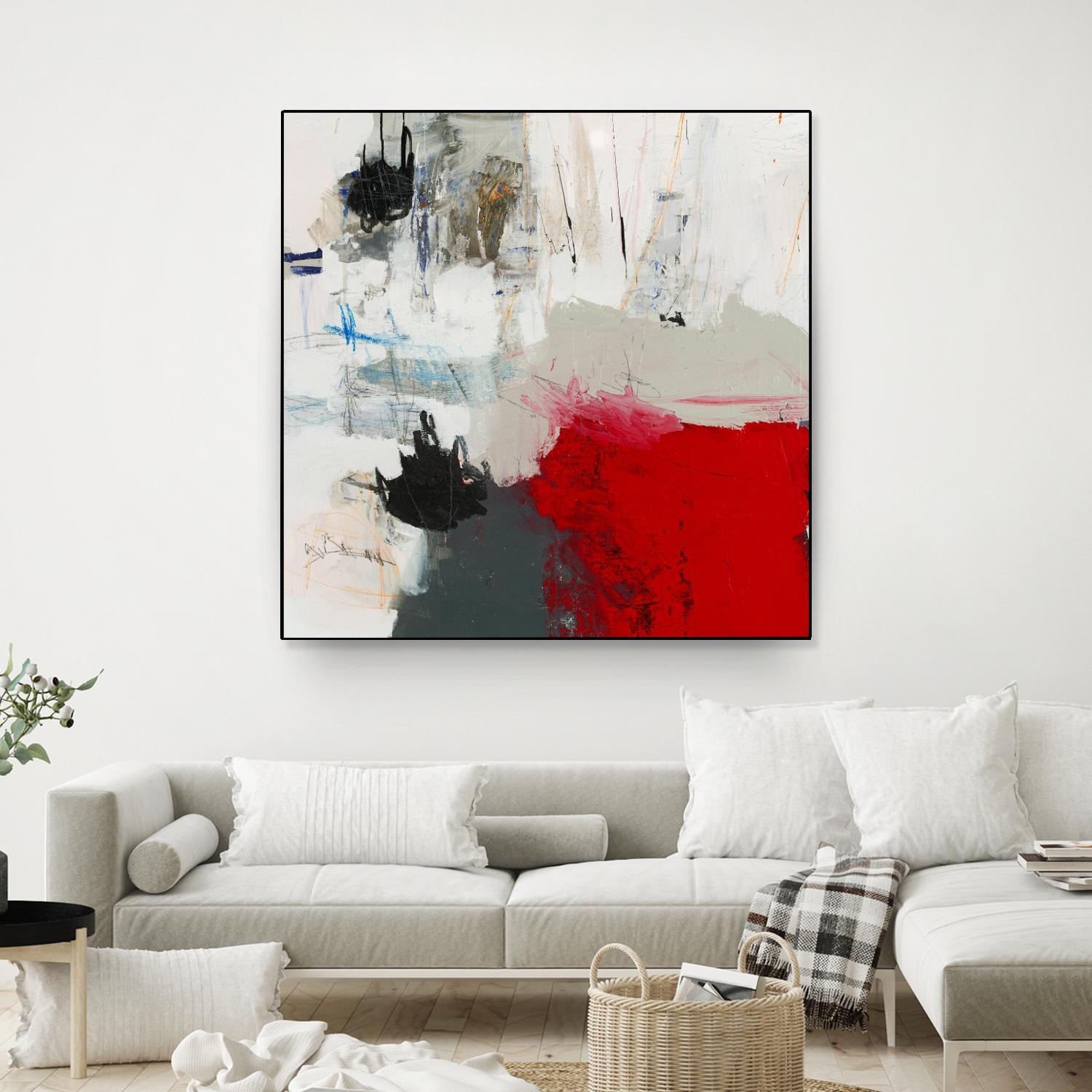 The Mountain Comes To You by Brent Foreman on GIANT ART - whites & creams abstract gray