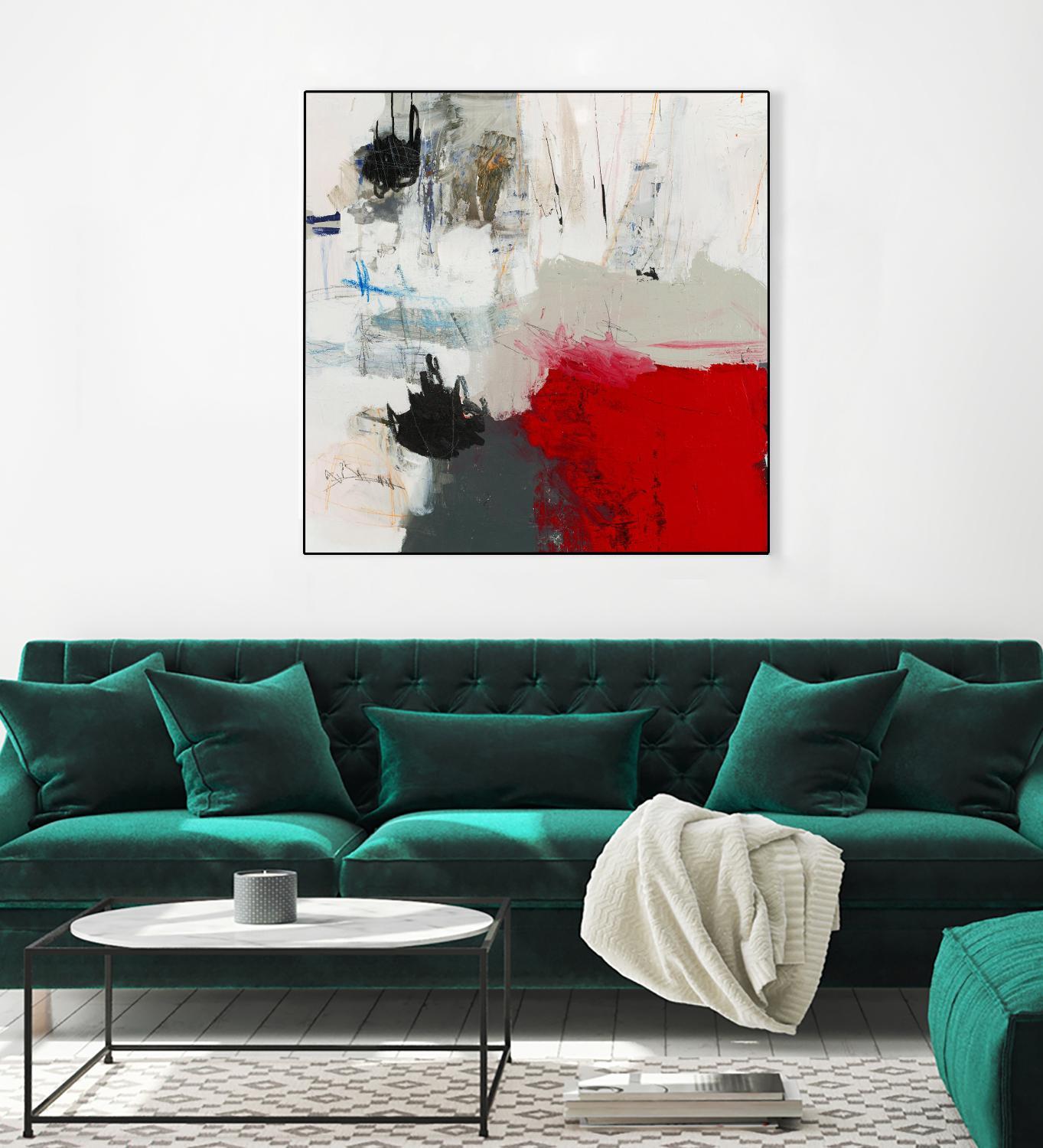 The Mountain Comes To You by Brent Foreman on GIANT ART - whites & creams abstract gray