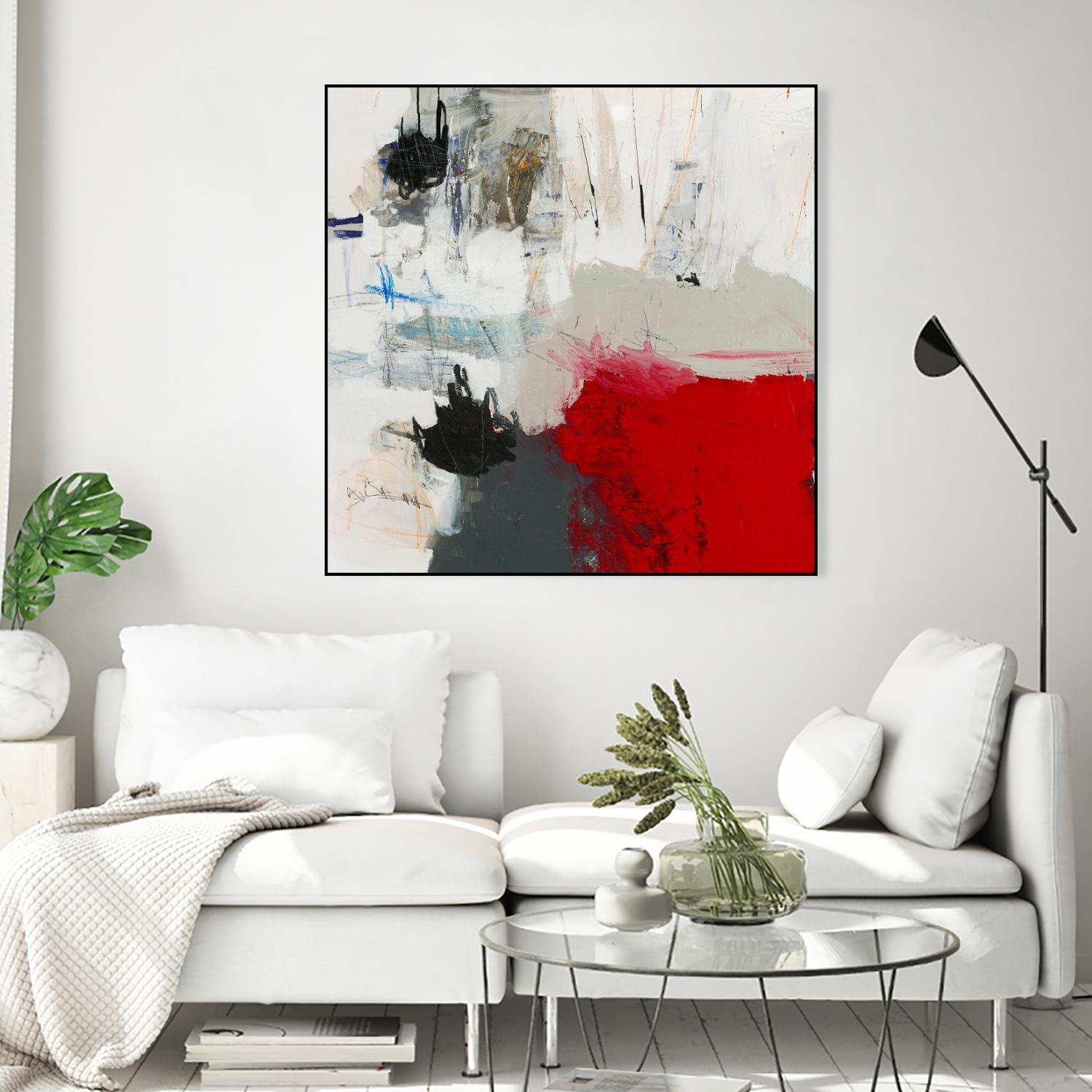 The Mountain Comes To You by Brent Foreman on GIANT ART - whites & creams abstract gray
