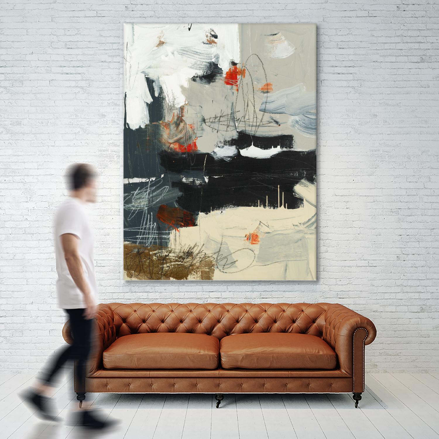 By The River's Edge by Brent Foreman on GIANT ART - black abstract white