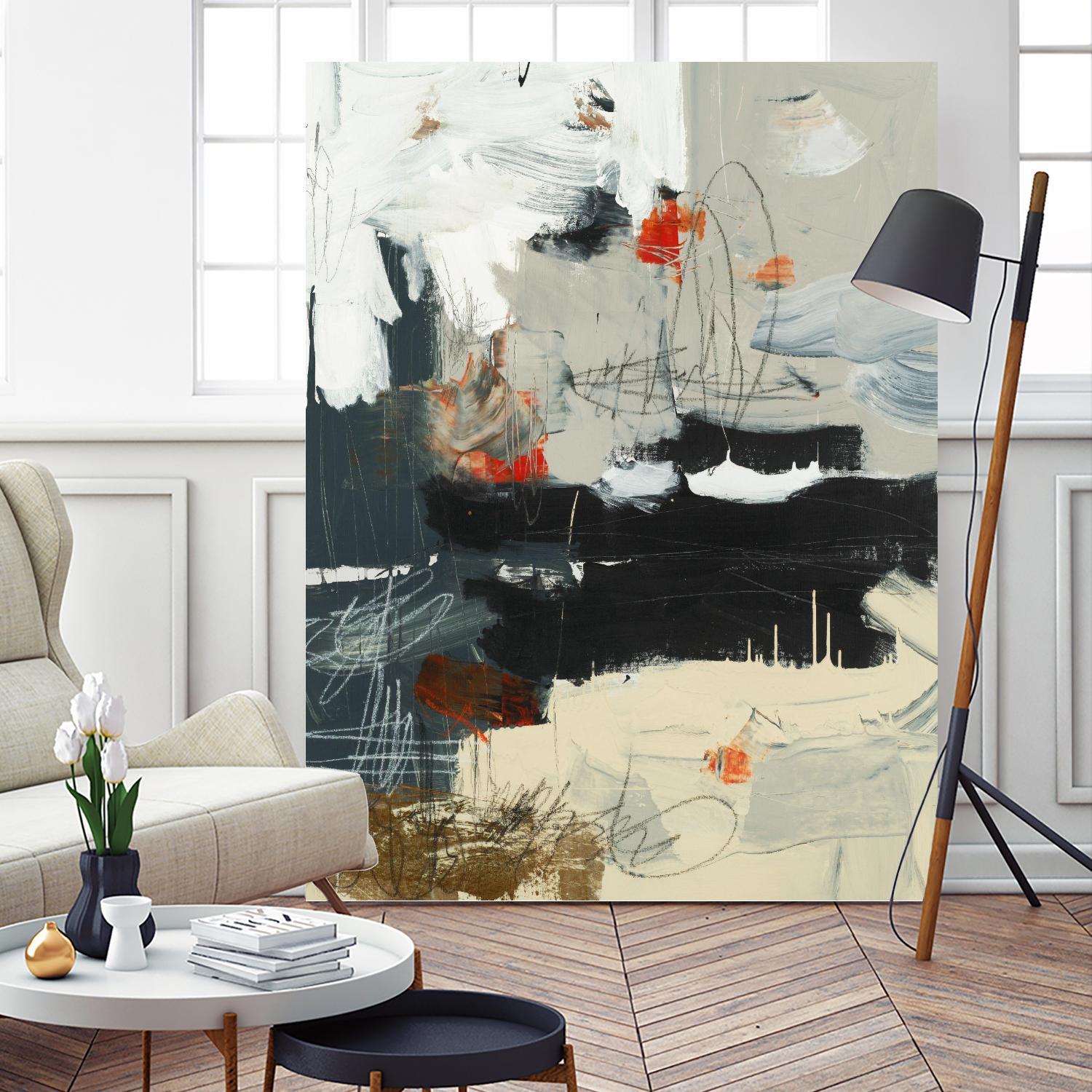 By The River's Edge by Brent Foreman on GIANT ART - black abstract white