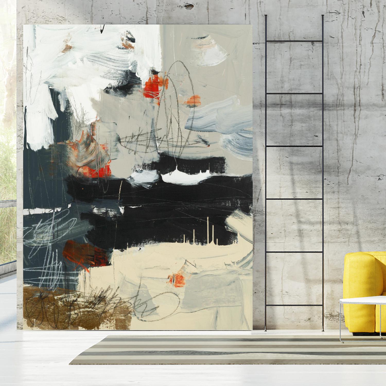 By The River's Edge by Brent Foreman on GIANT ART - black abstract white