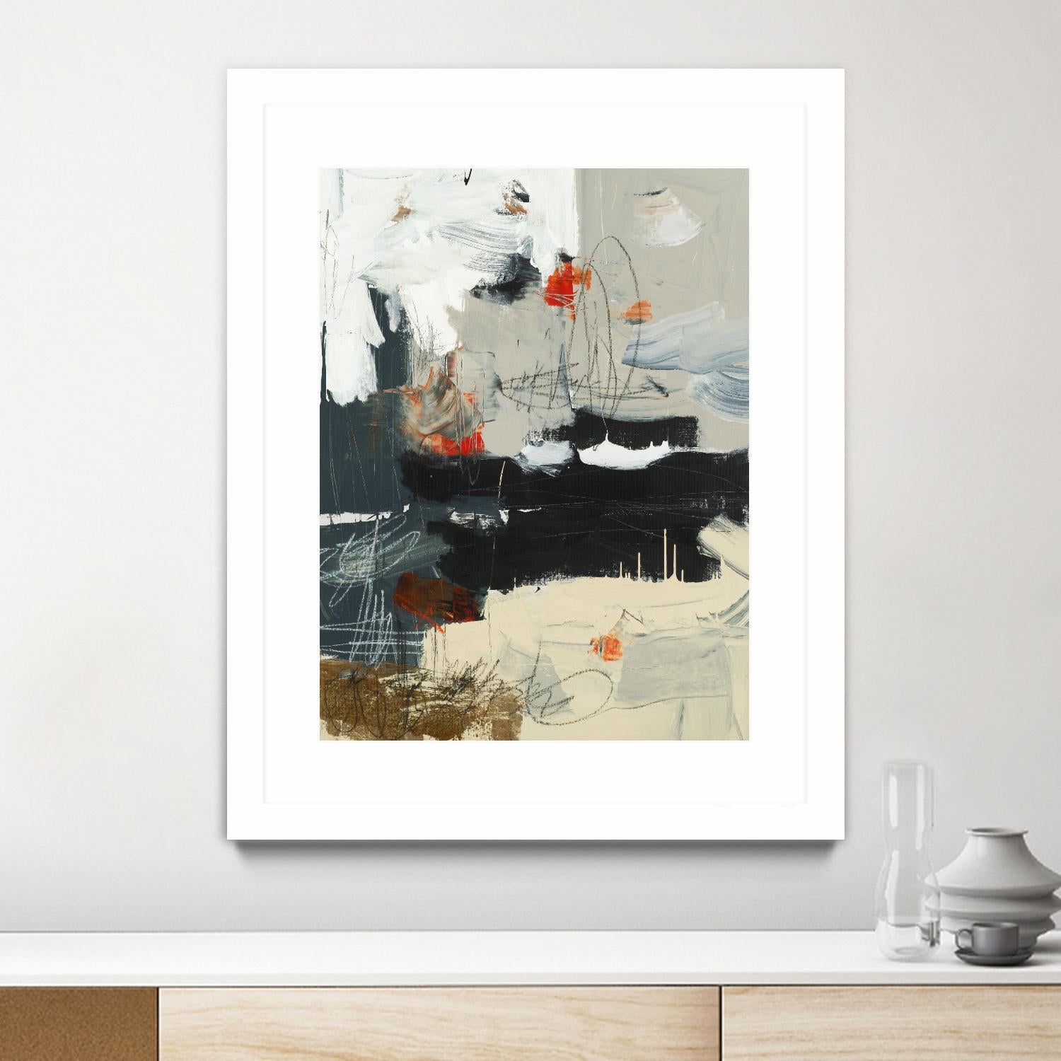By The River's Edge by Brent Foreman on GIANT ART - black abstract white