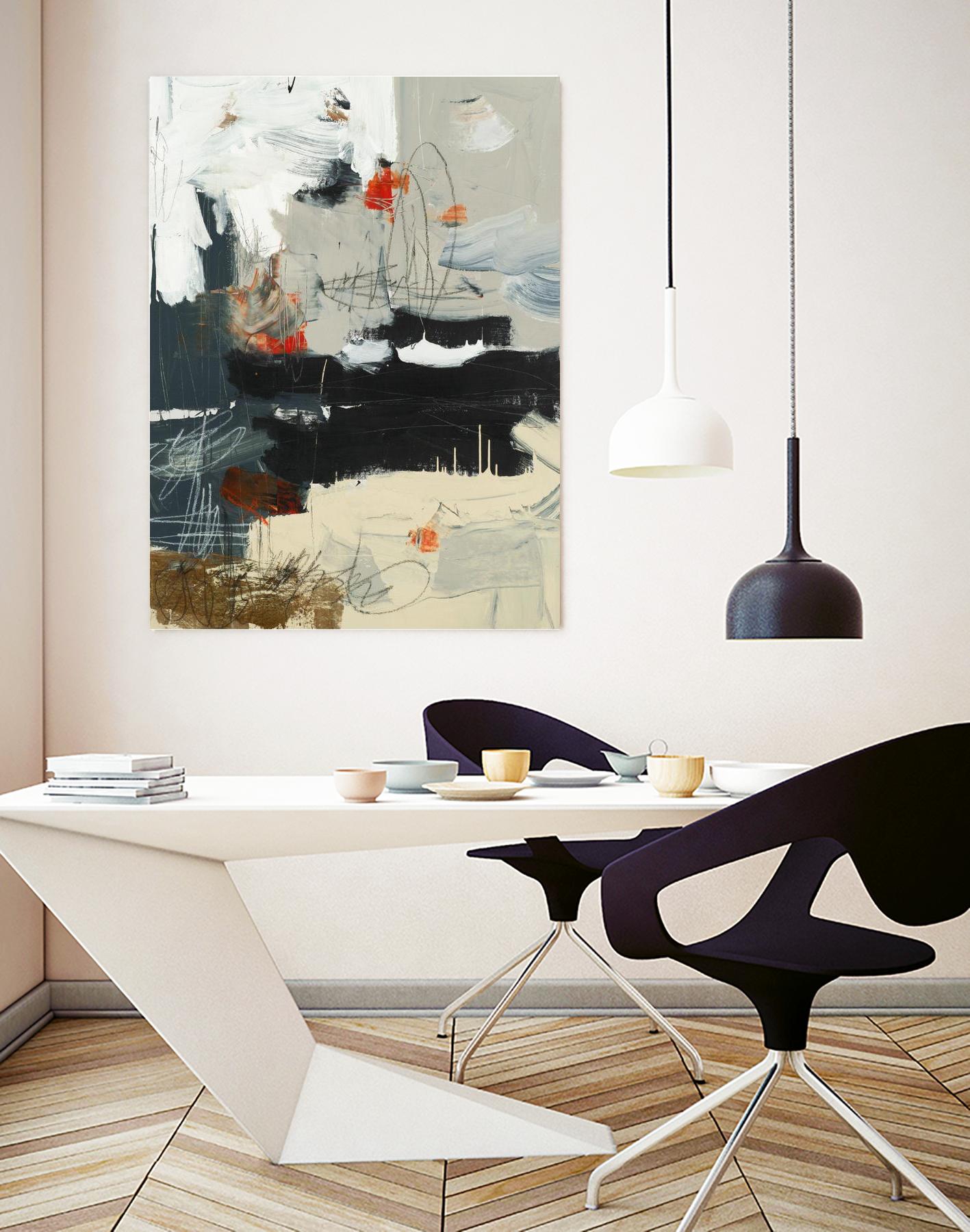 By The River's Edge by Brent Foreman on GIANT ART - black abstract white