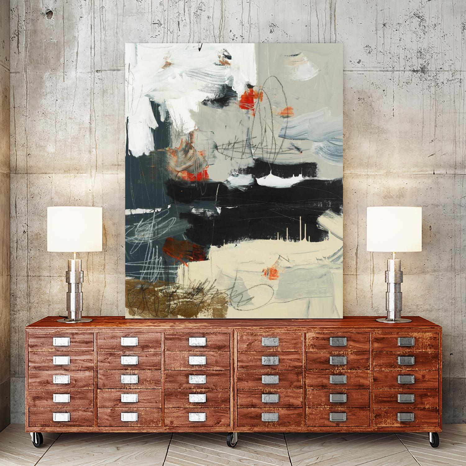 By The River's Edge by Brent Foreman on GIANT ART - black abstract white