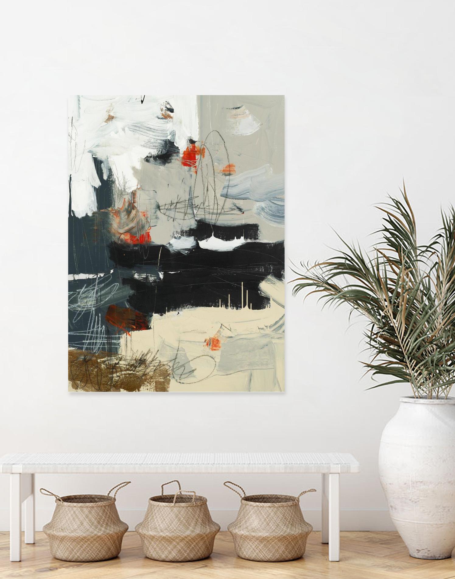 By The River's Edge by Brent Foreman on GIANT ART - black abstract white