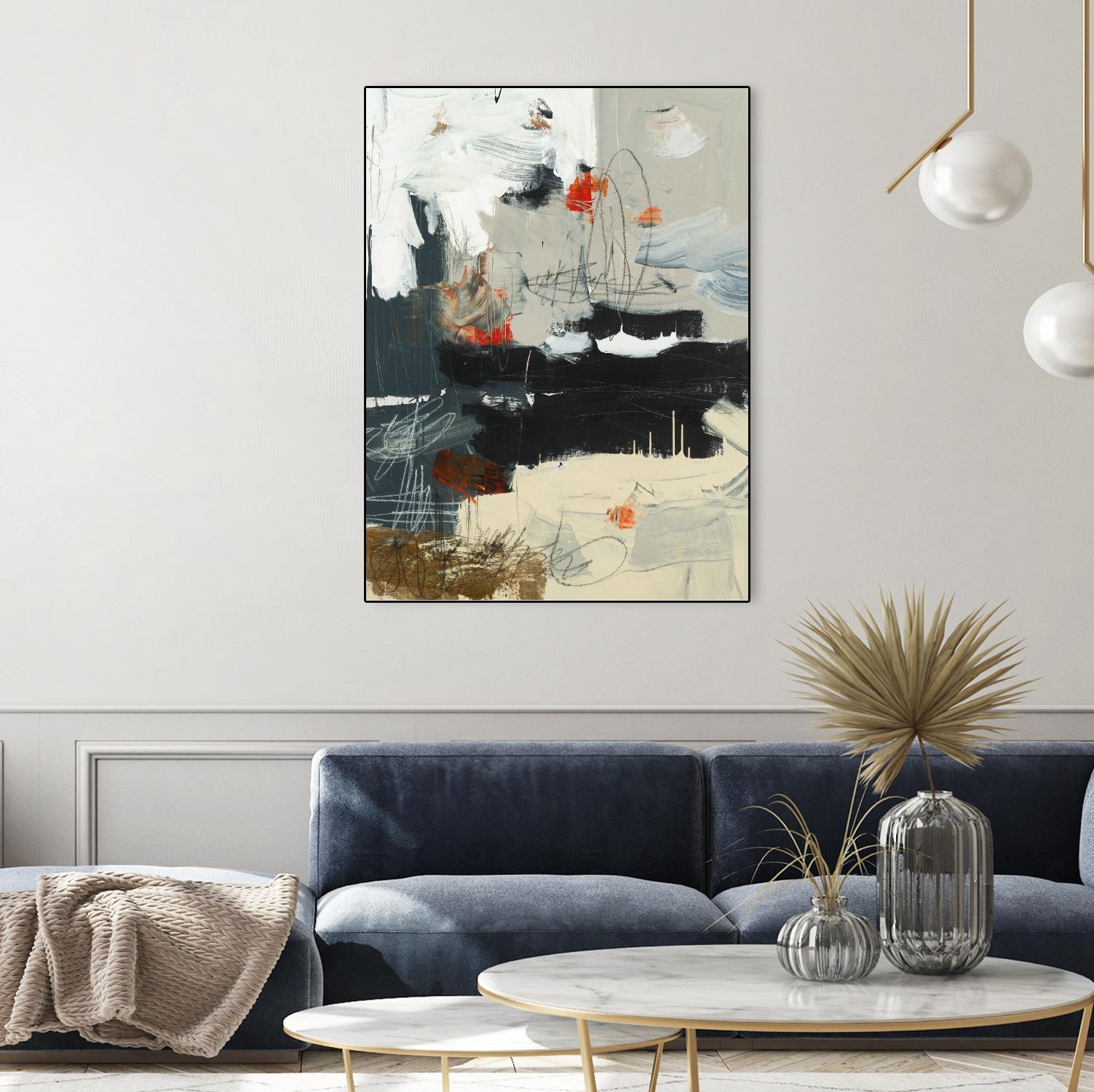 By The River's Edge by Brent Foreman on GIANT ART - black abstract white