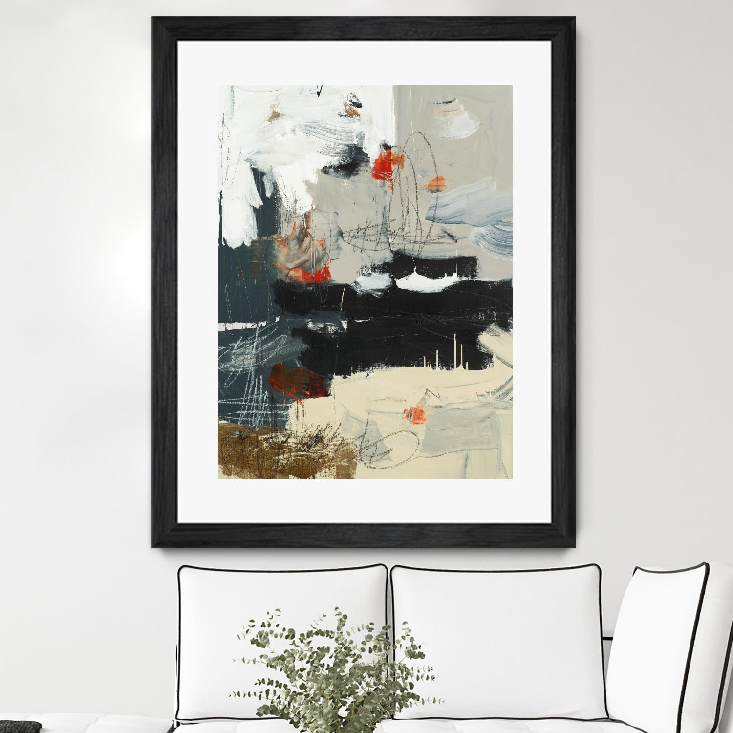 By The River's Edge by Brent Foreman on GIANT ART - black abstract white