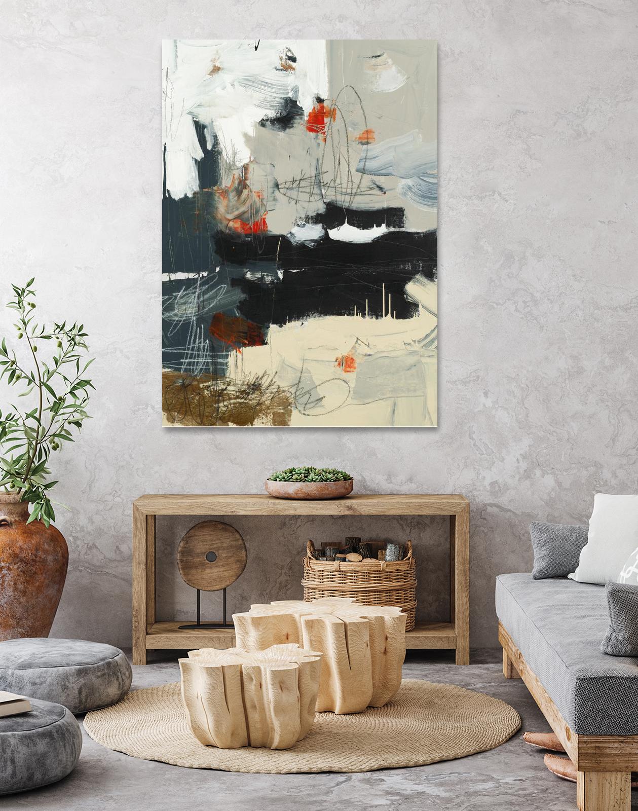 By The River's Edge by Brent Foreman on GIANT ART - black abstract white