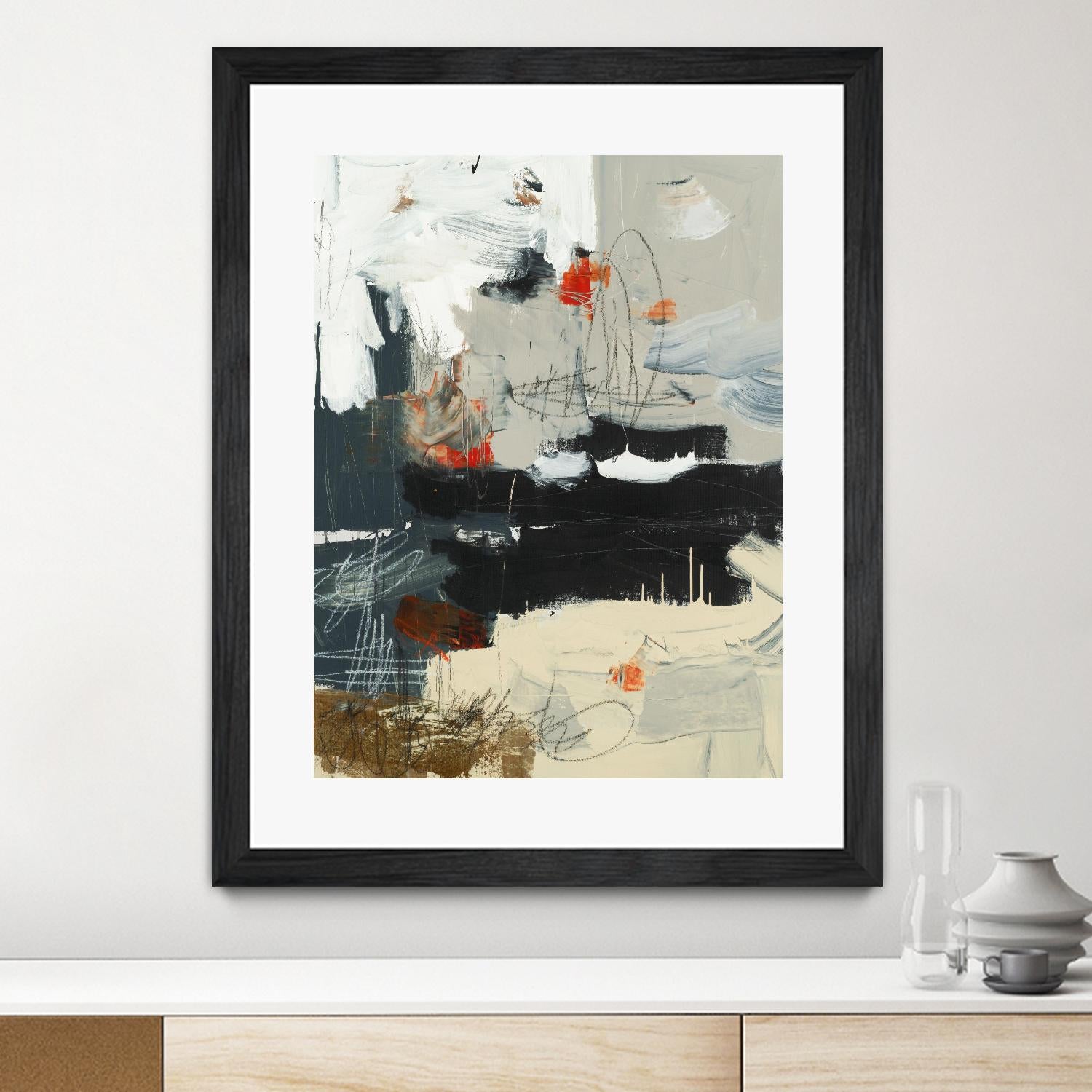 By The River's Edge by Brent Foreman on GIANT ART - black abstract white