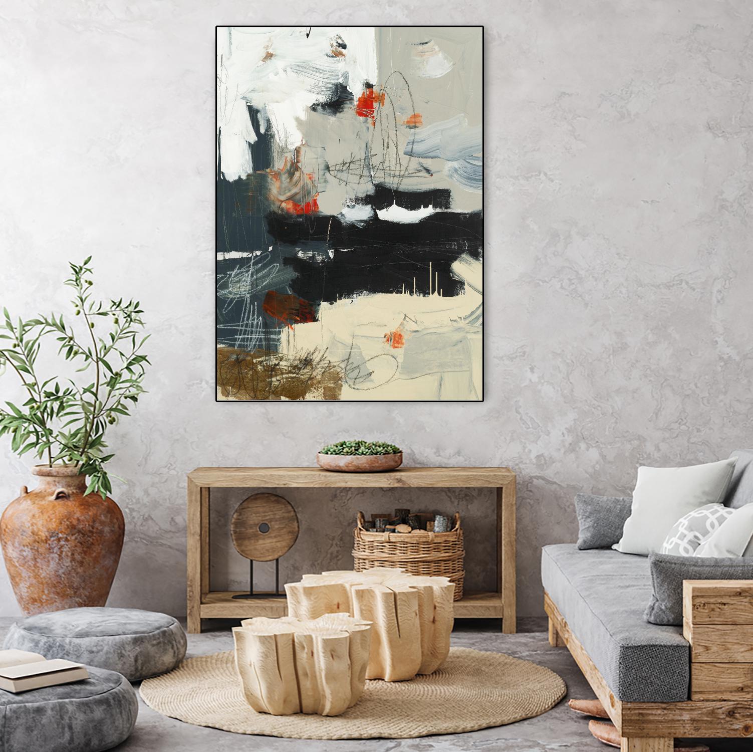 By The River's Edge by Brent Foreman on GIANT ART - black abstract white