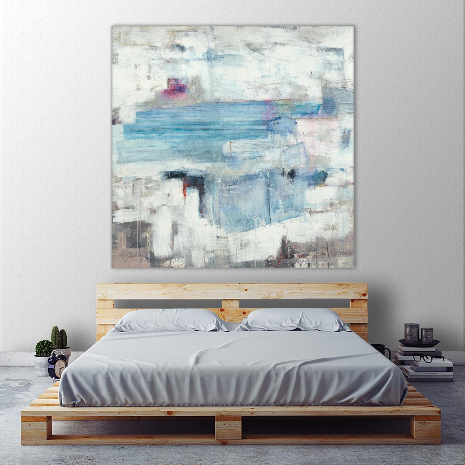 Continue The Narrative by Brent Foreman on GIANT ART - whites & creams abstract blue