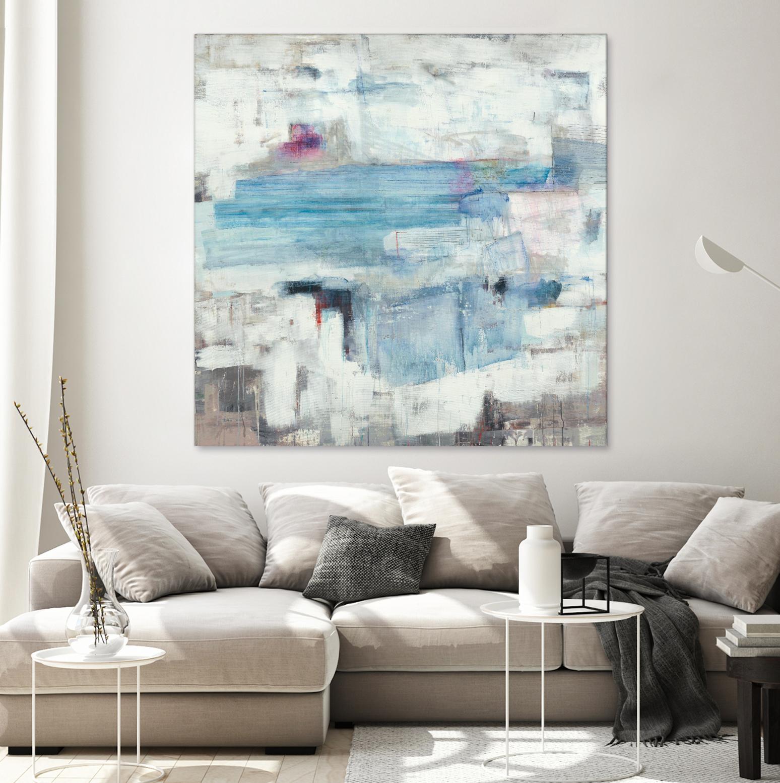 Continue The Narrative by Brent Foreman on GIANT ART - whites & creams abstract blue