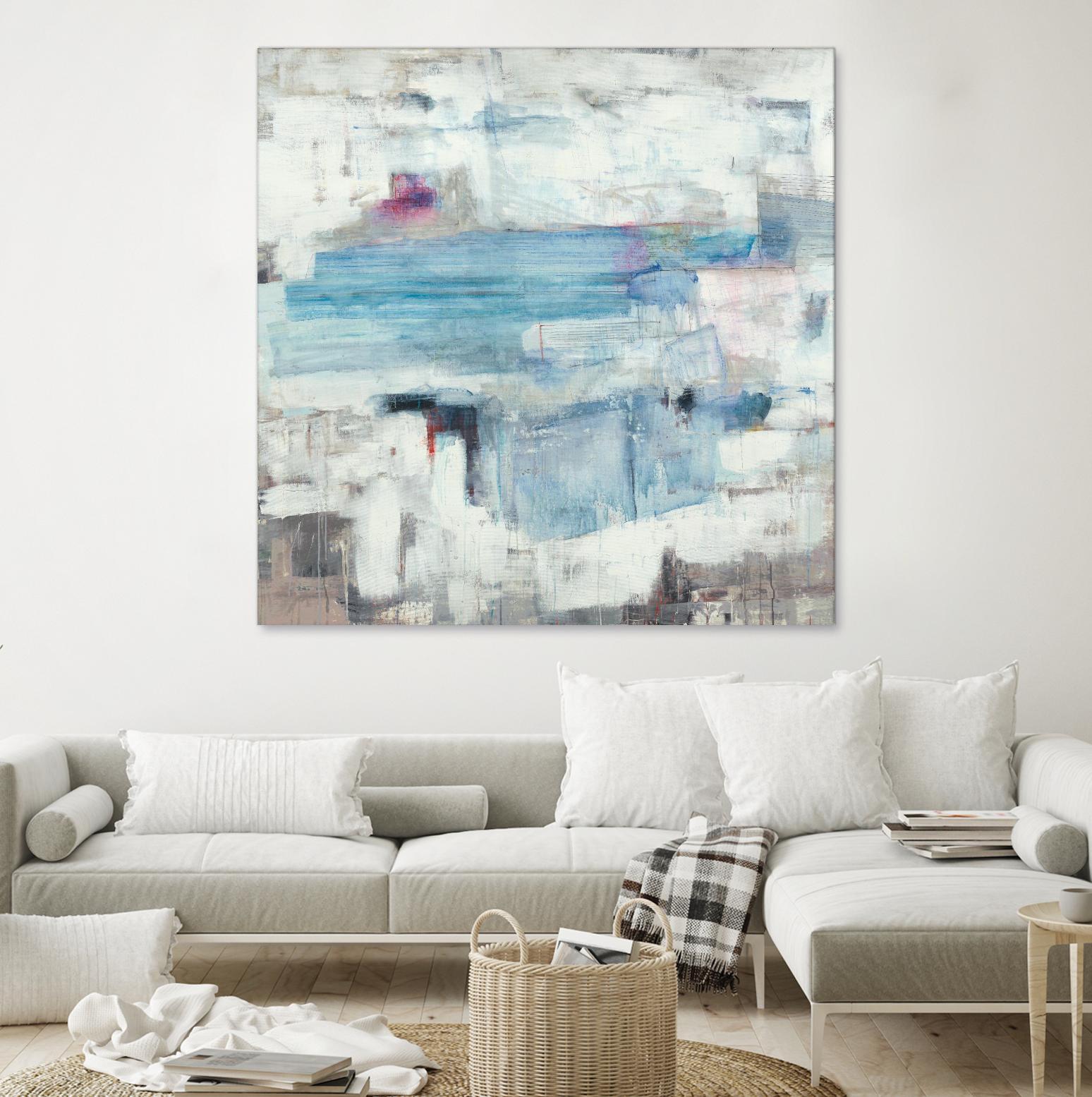 Continue The Narrative by Brent Foreman on GIANT ART - whites & creams abstract blue