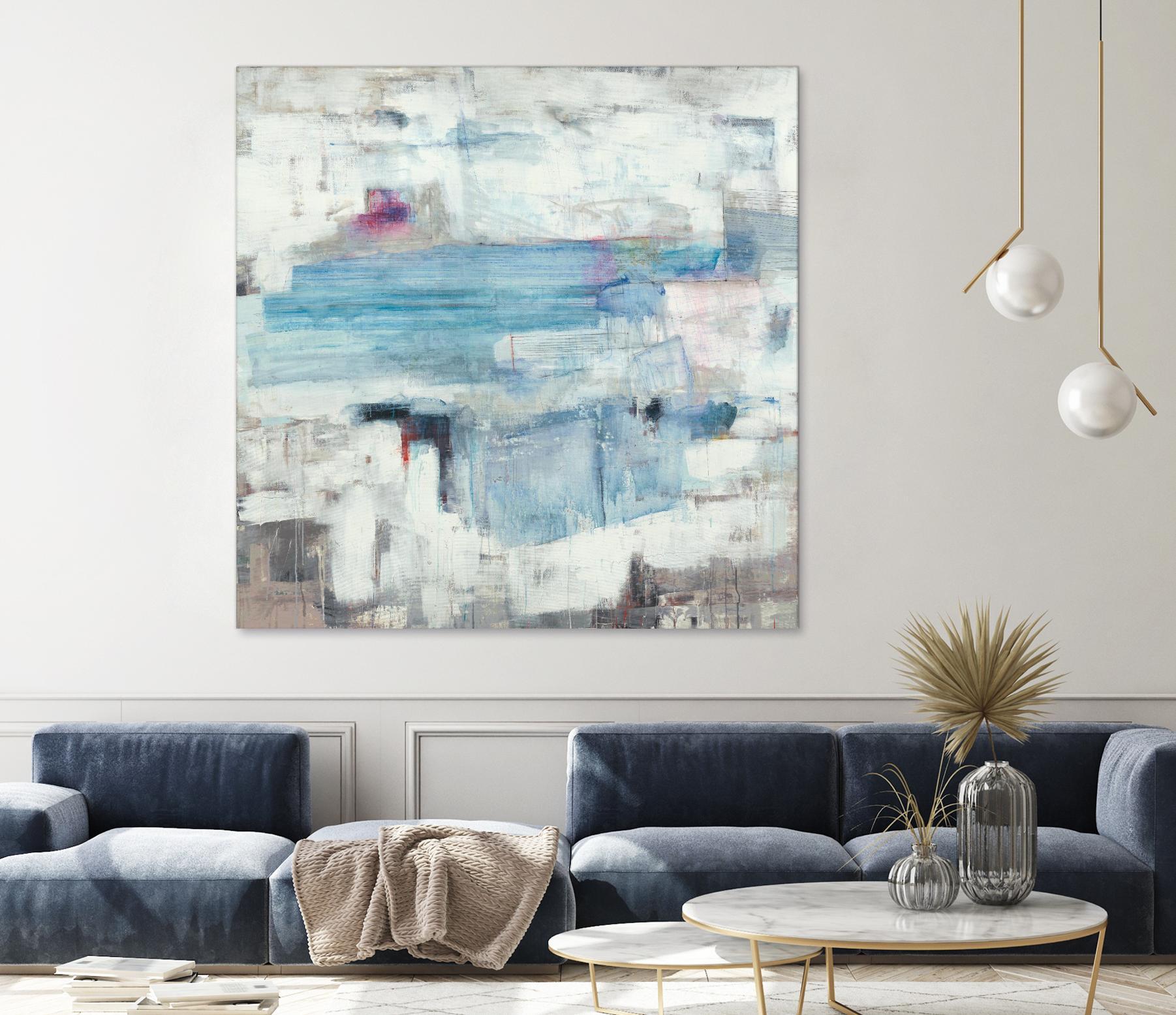 Continue The Narrative by Brent Foreman on GIANT ART - whites & creams abstract blue