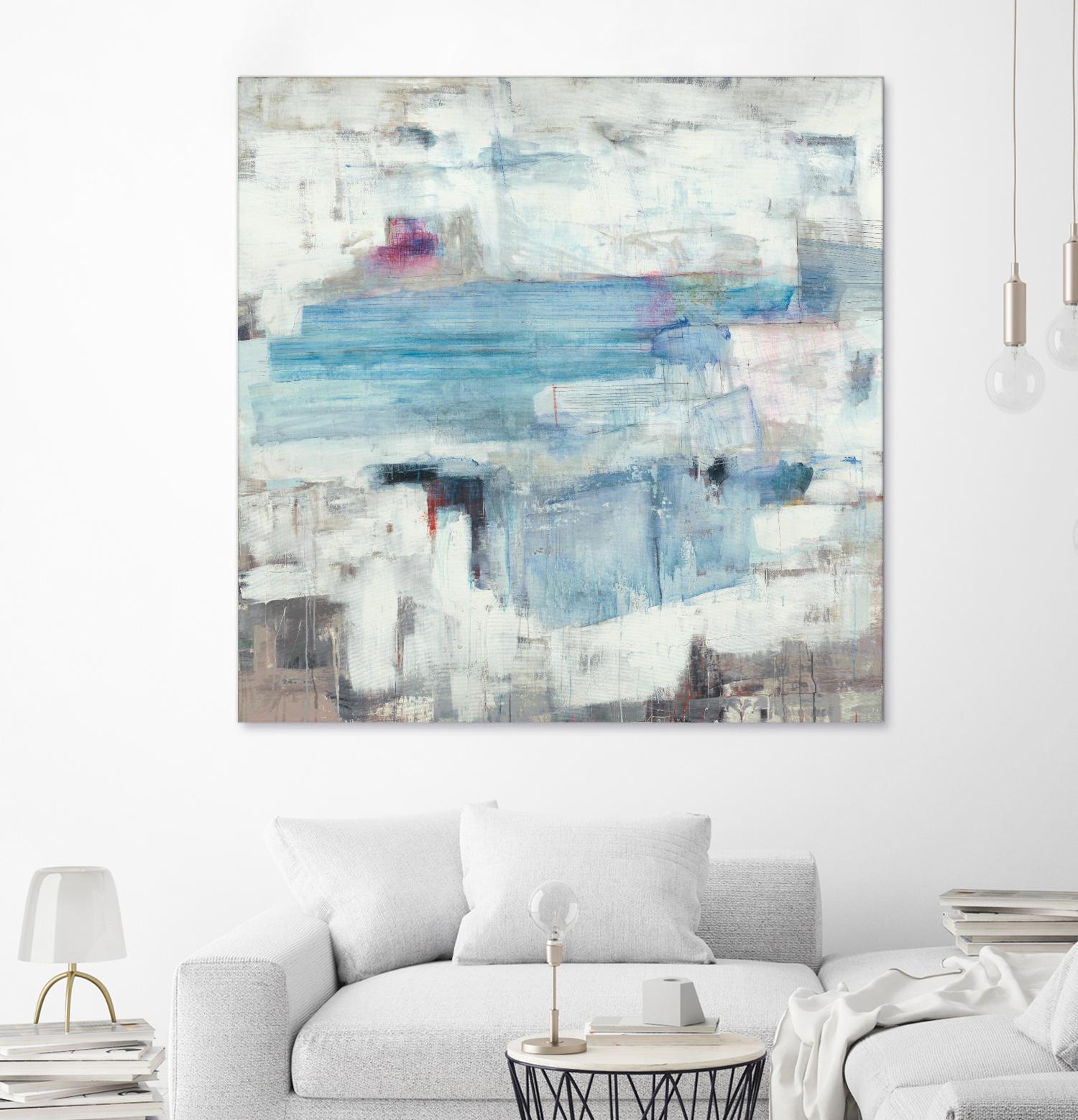 Continue The Narrative by Brent Foreman on GIANT ART - whites & creams abstract blue