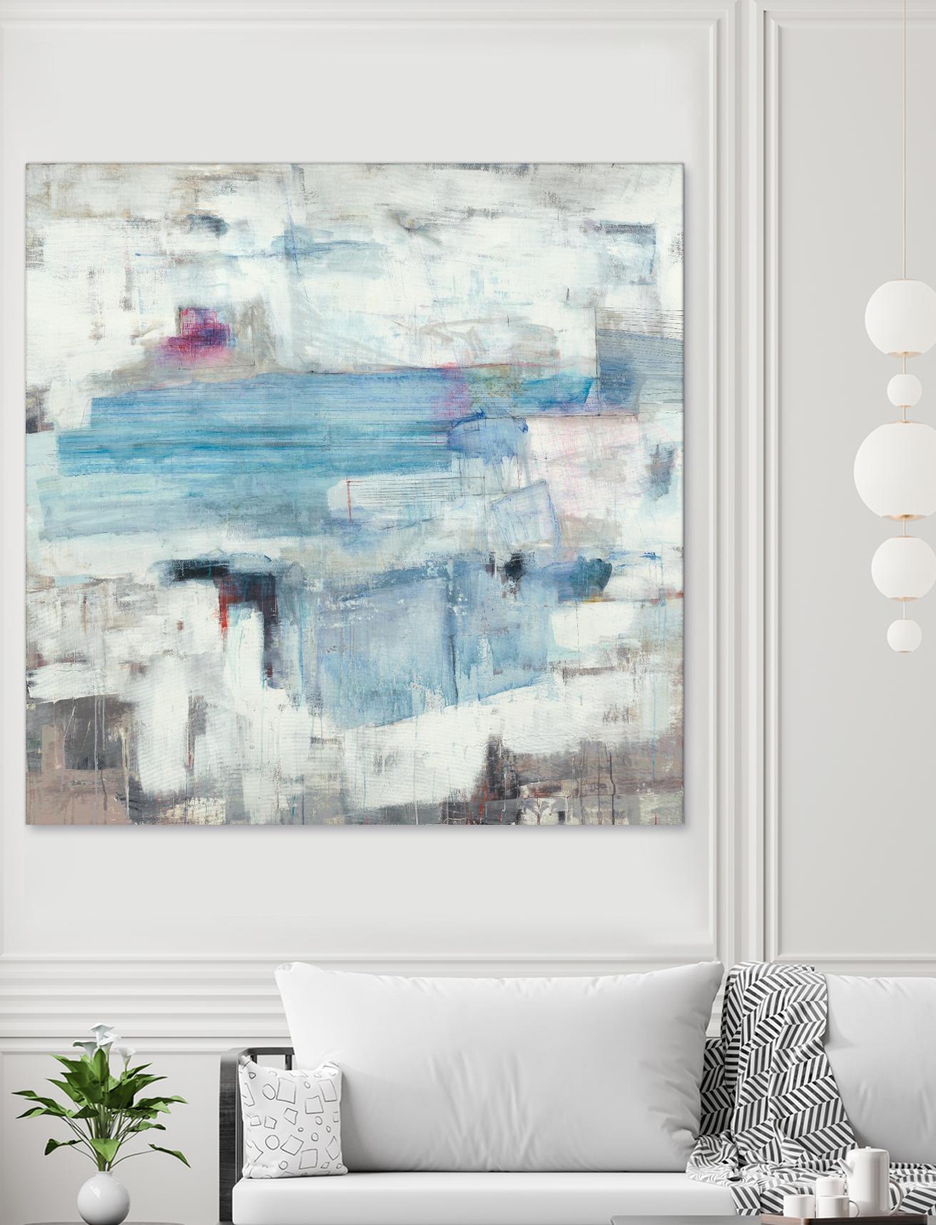 Continue The Narrative by Brent Foreman on GIANT ART - whites & creams abstract blue