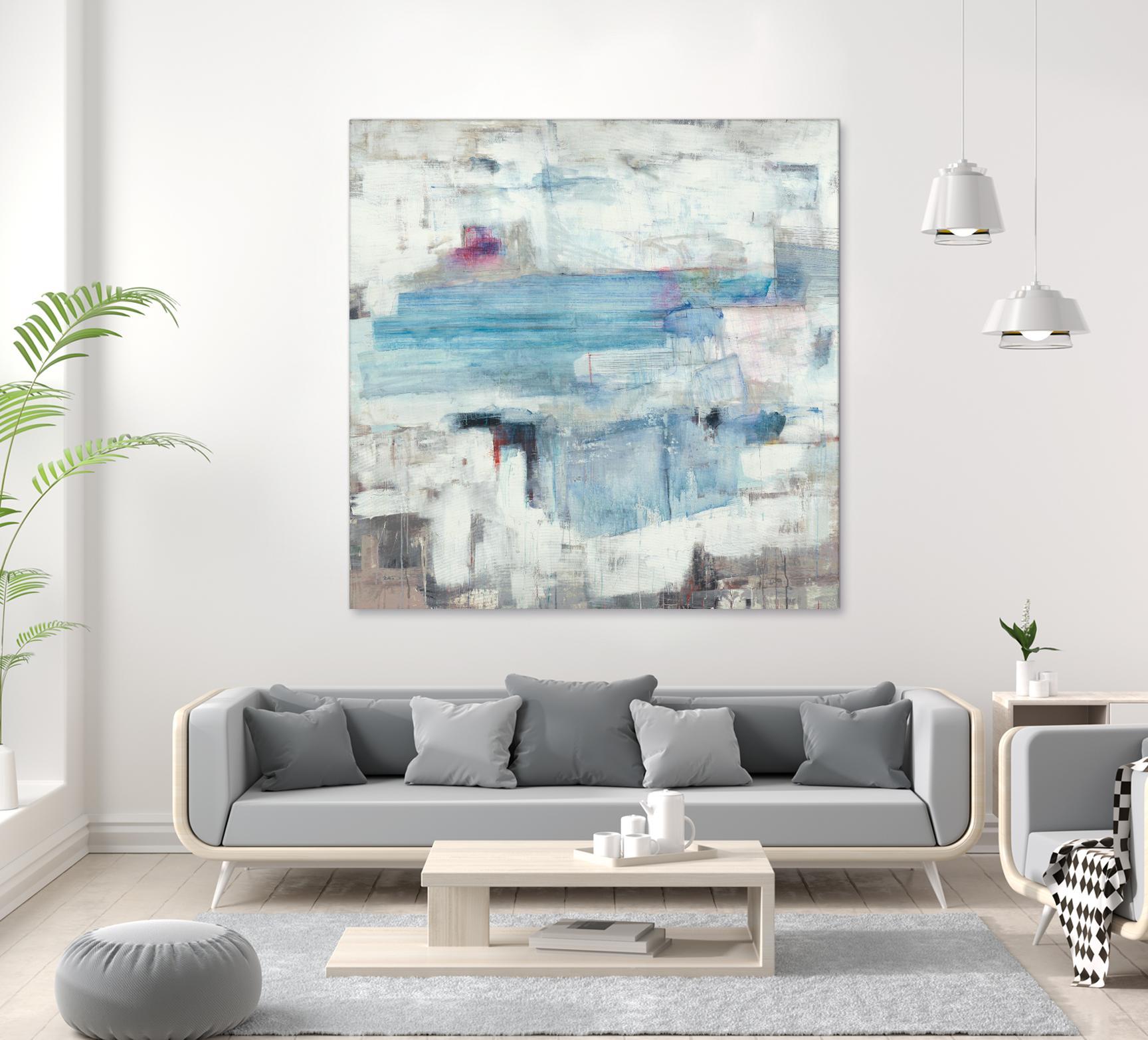 Continue The Narrative by Brent Foreman on GIANT ART - whites & creams abstract blue