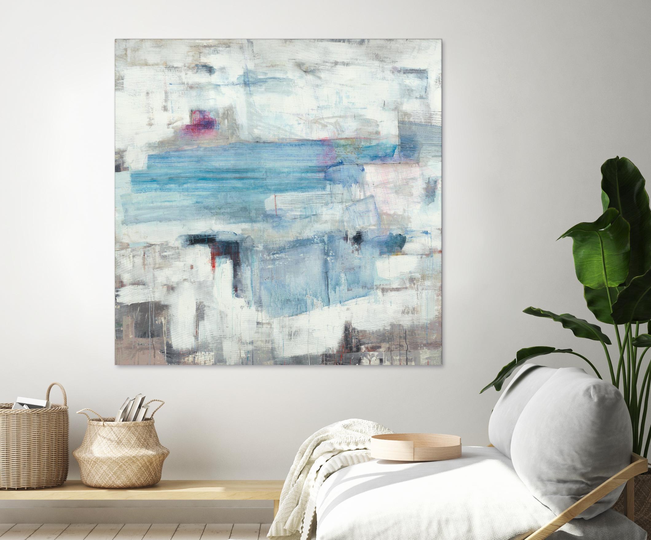 Continue The Narrative by Brent Foreman on GIANT ART - whites & creams abstract blue