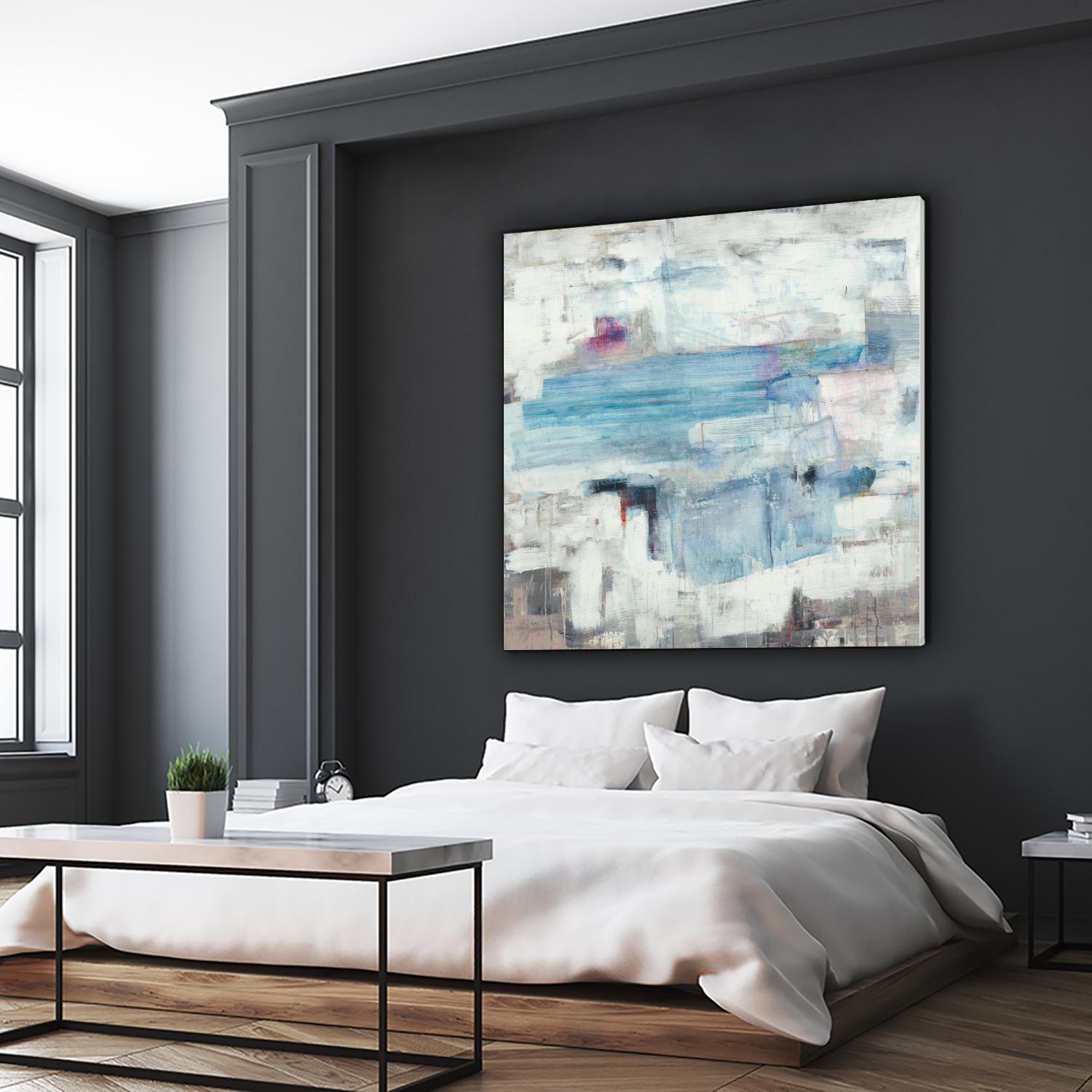 Continue The Narrative by Brent Foreman on GIANT ART - whites & creams abstract blue