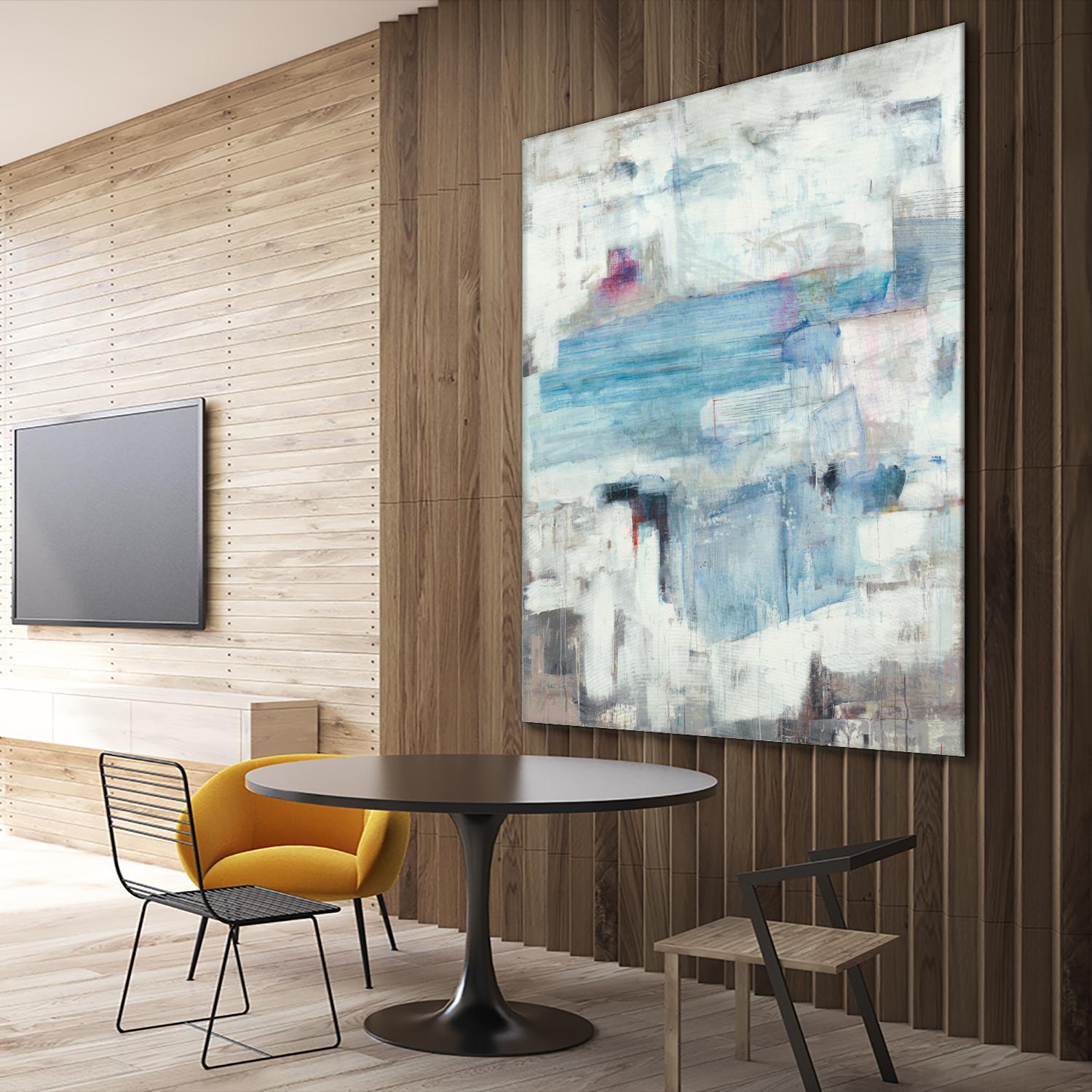 Continue The Narrative by Brent Foreman on GIANT ART - whites & creams abstract blue