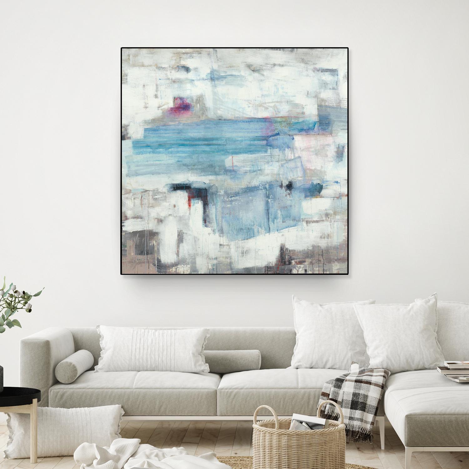 Continue The Narrative by Brent Foreman on GIANT ART - whites & creams abstract blue