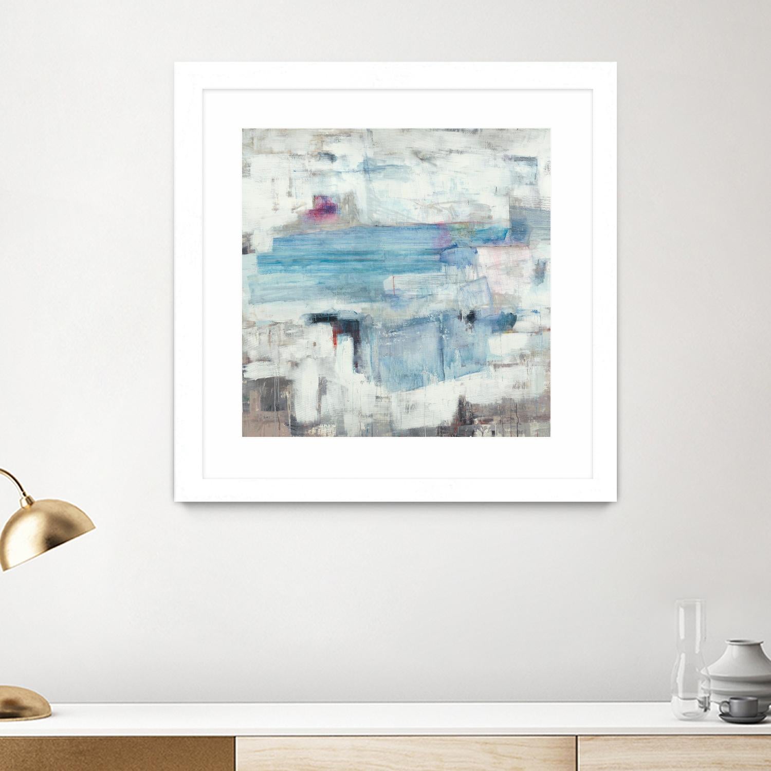 Continue The Narrative by Brent Foreman on GIANT ART - whites & creams abstract blue