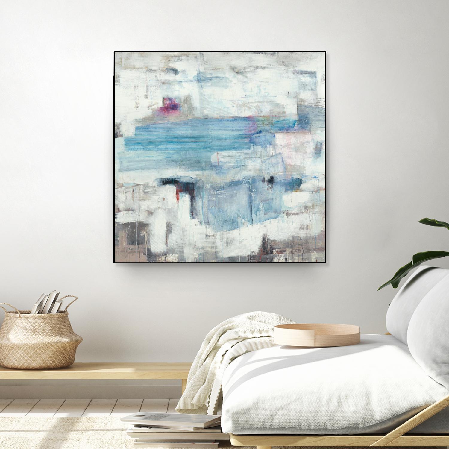 Continue The Narrative by Brent Foreman on GIANT ART - whites & creams abstract blue