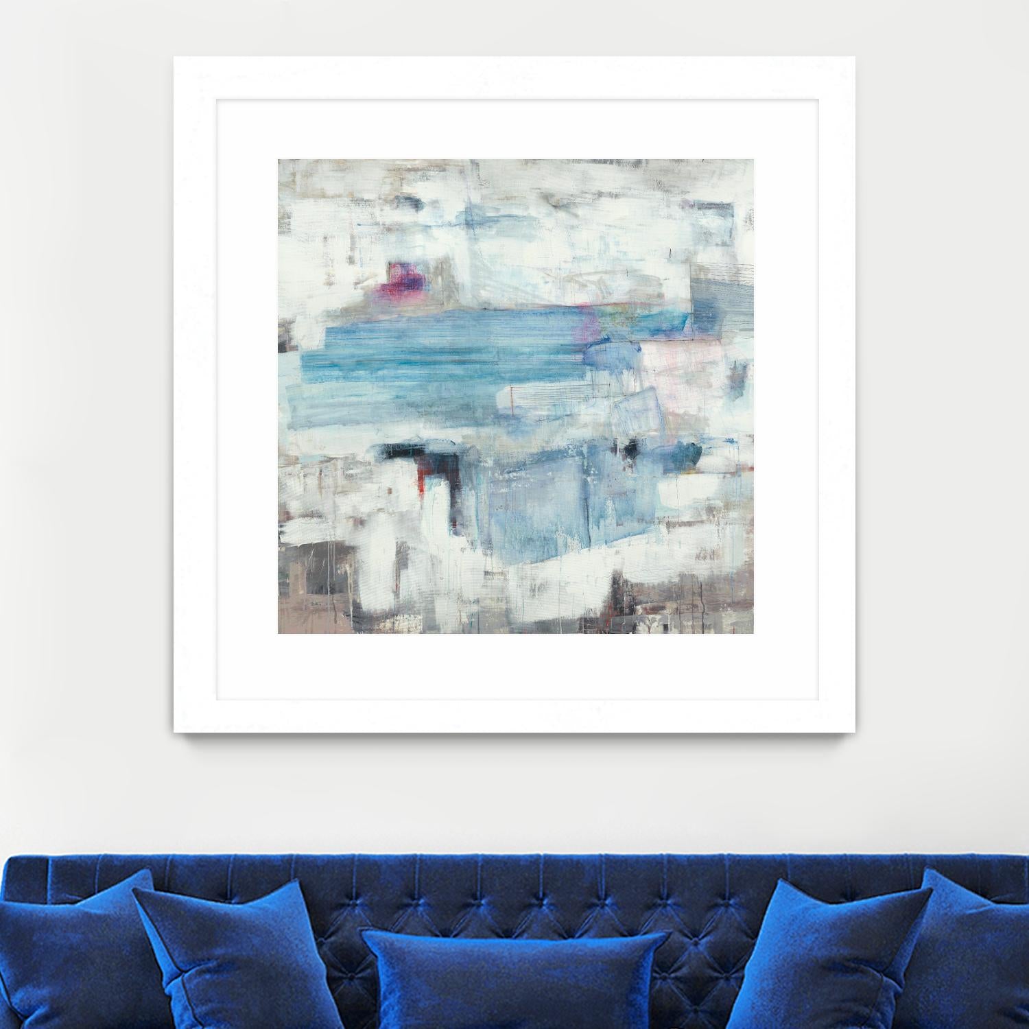 Continue The Narrative by Brent Foreman on GIANT ART - whites & creams abstract blue