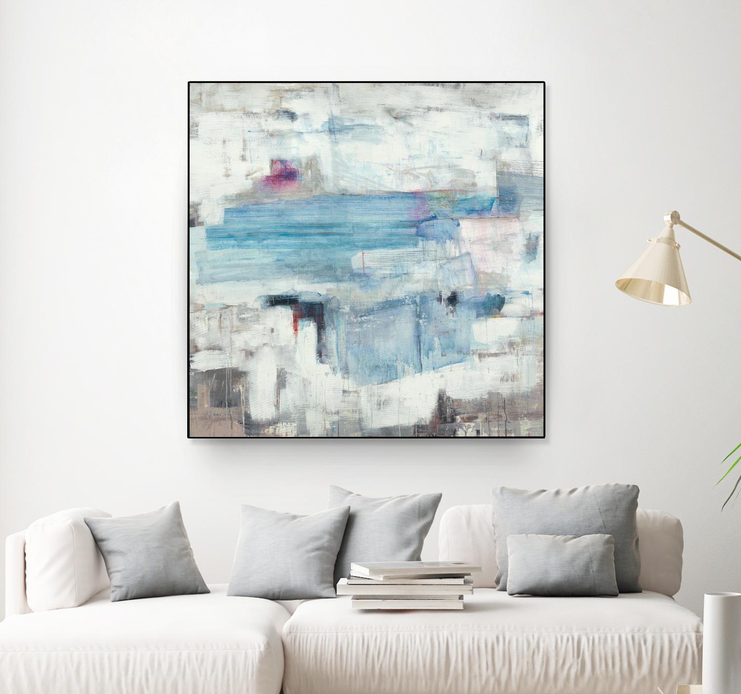 Continue The Narrative by Brent Foreman on GIANT ART - whites & creams abstract blue