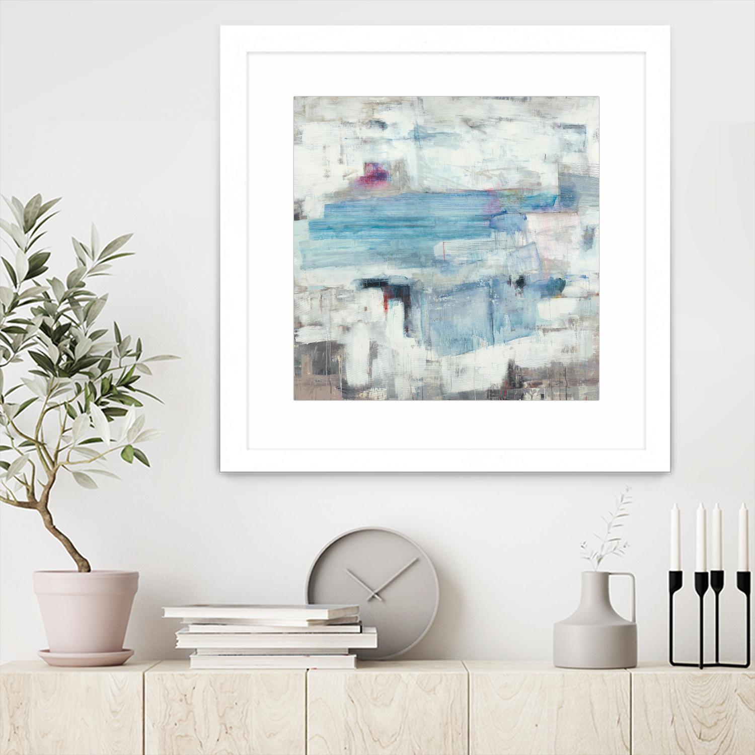 Continue The Narrative by Brent Foreman on GIANT ART - whites & creams abstract blue