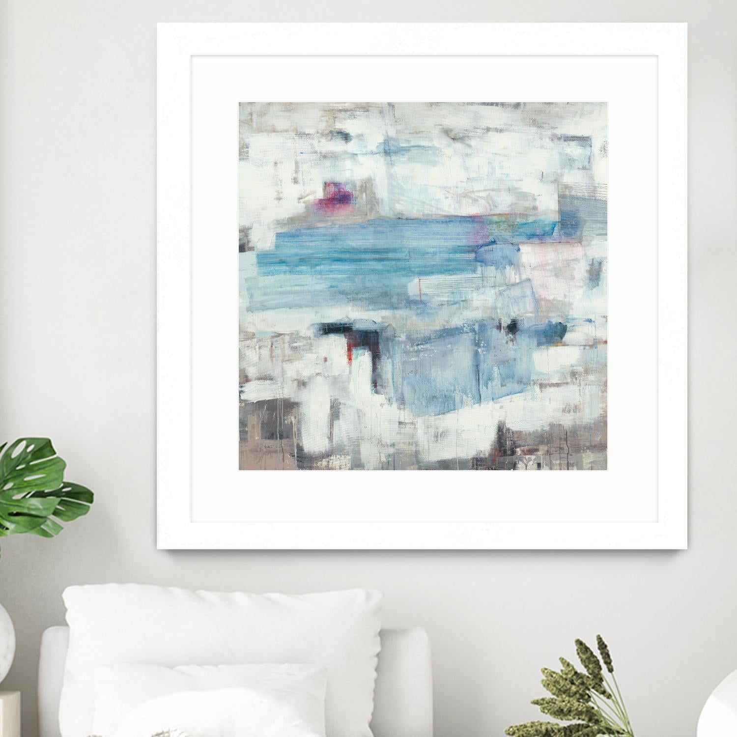 Continue The Narrative by Brent Foreman on GIANT ART - whites & creams abstract blue