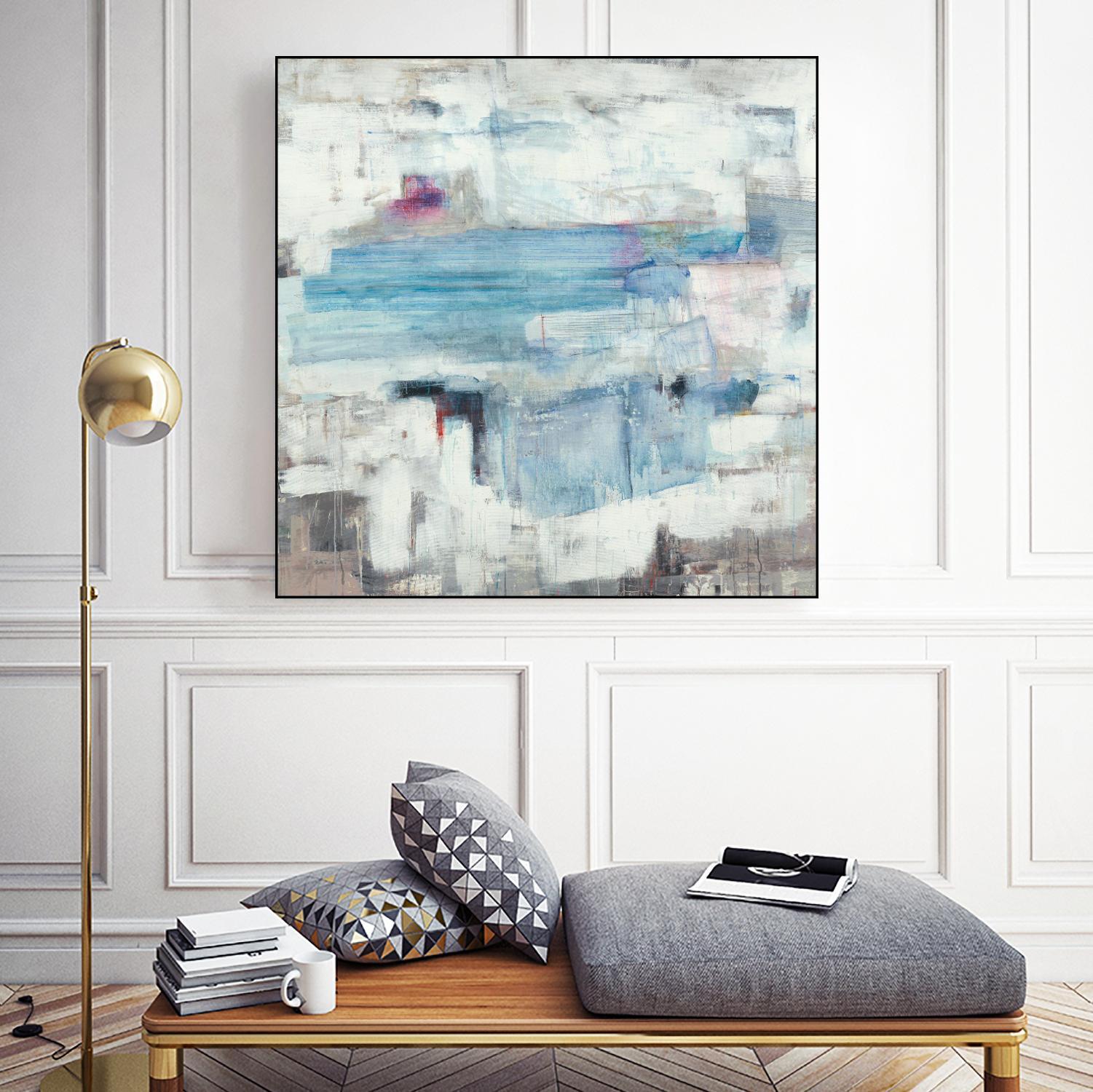 Continue The Narrative by Brent Foreman on GIANT ART - whites & creams abstract blue