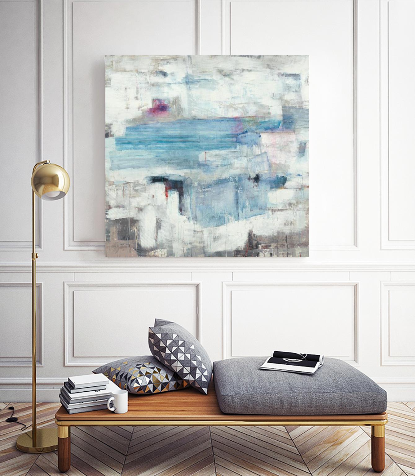 Continue The Narrative by Brent Foreman on GIANT ART - whites & creams abstract blue