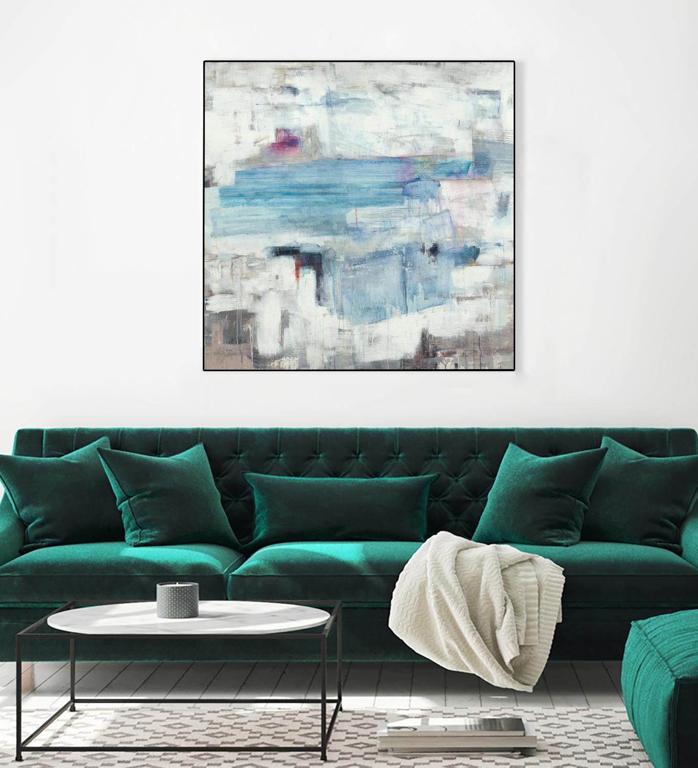 Continue The Narrative by Brent Foreman on GIANT ART - whites & creams abstract blue