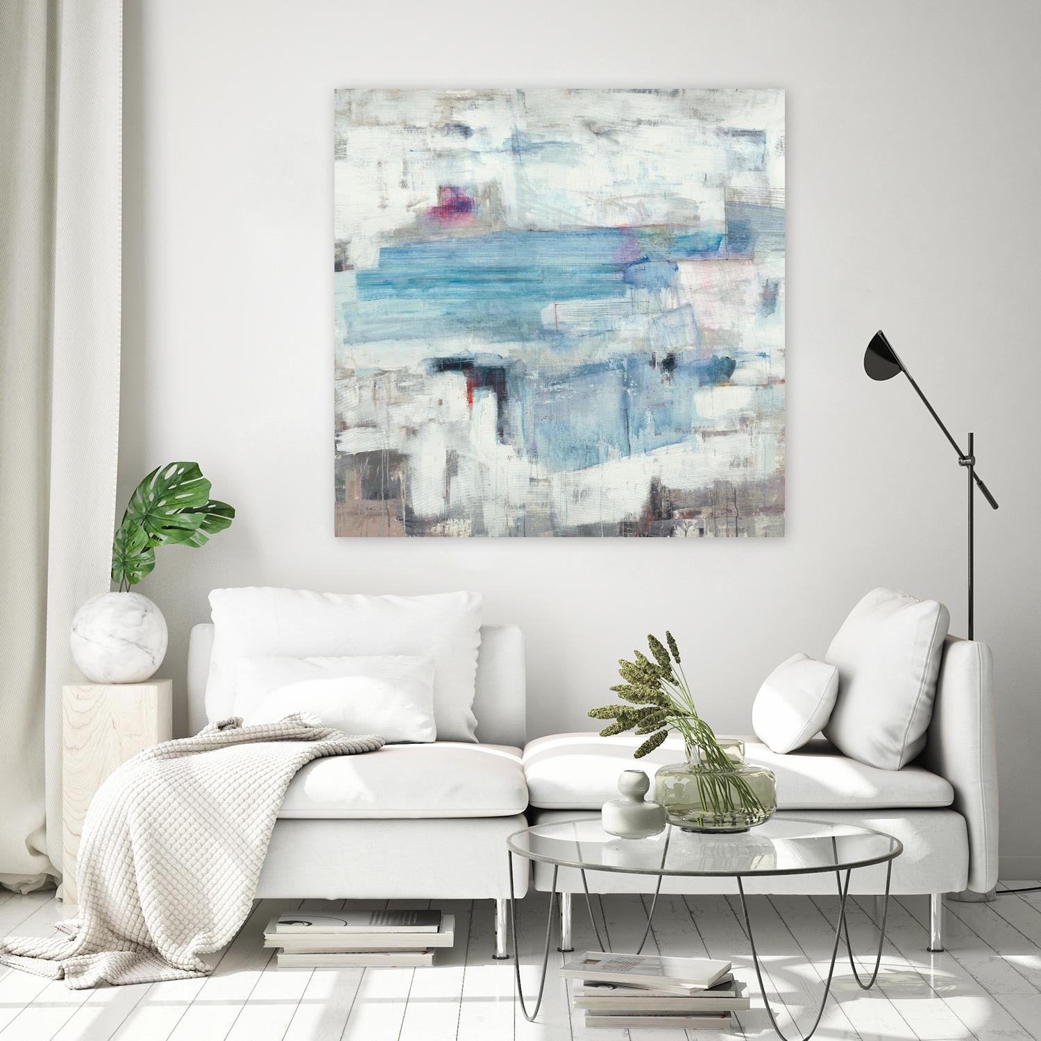 Continue The Narrative by Brent Foreman on GIANT ART - whites & creams abstract blue