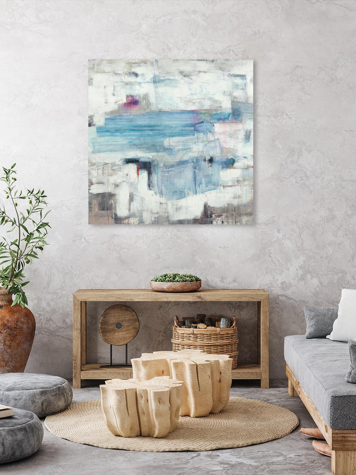 Continue The Narrative by Brent Foreman on GIANT ART - whites & creams abstract blue