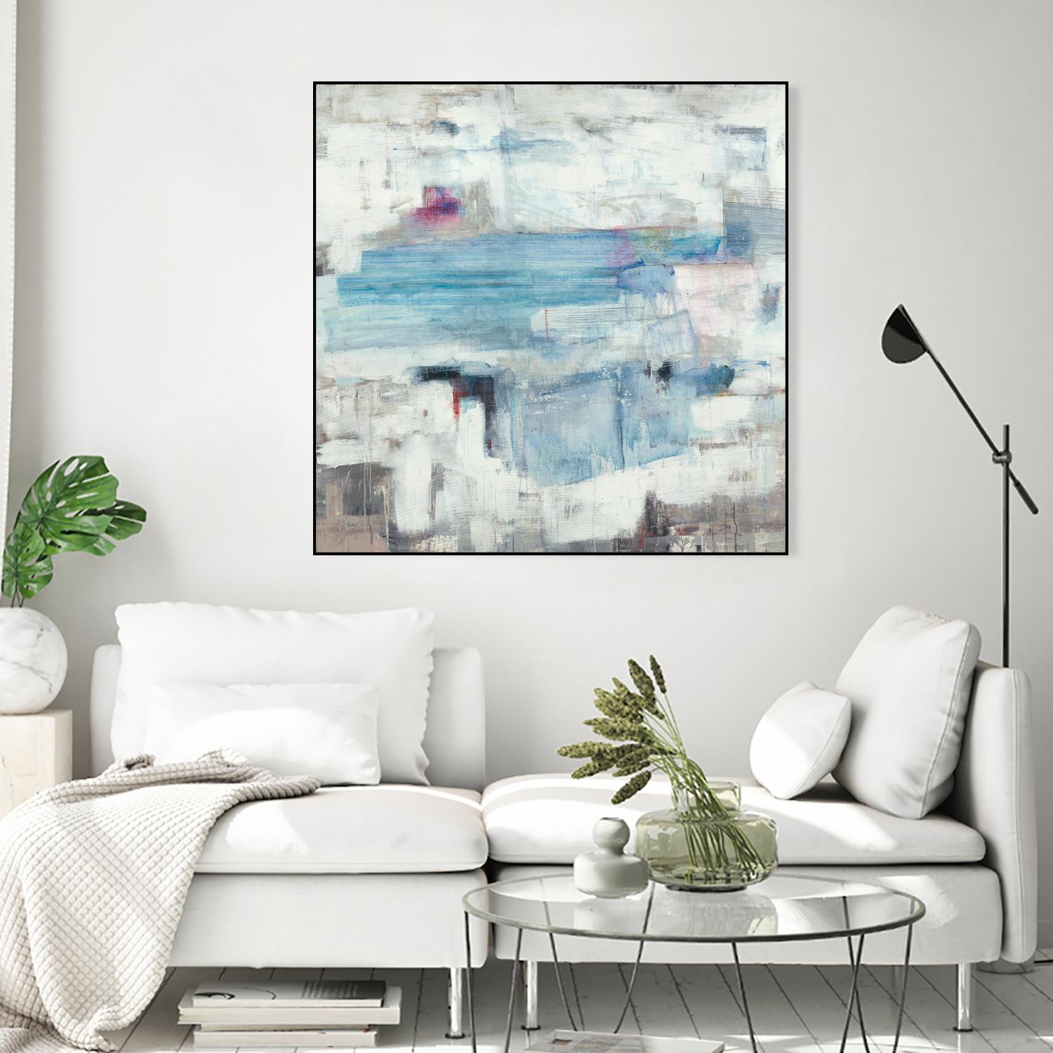 Continue The Narrative by Brent Foreman on GIANT ART - whites & creams abstract blue