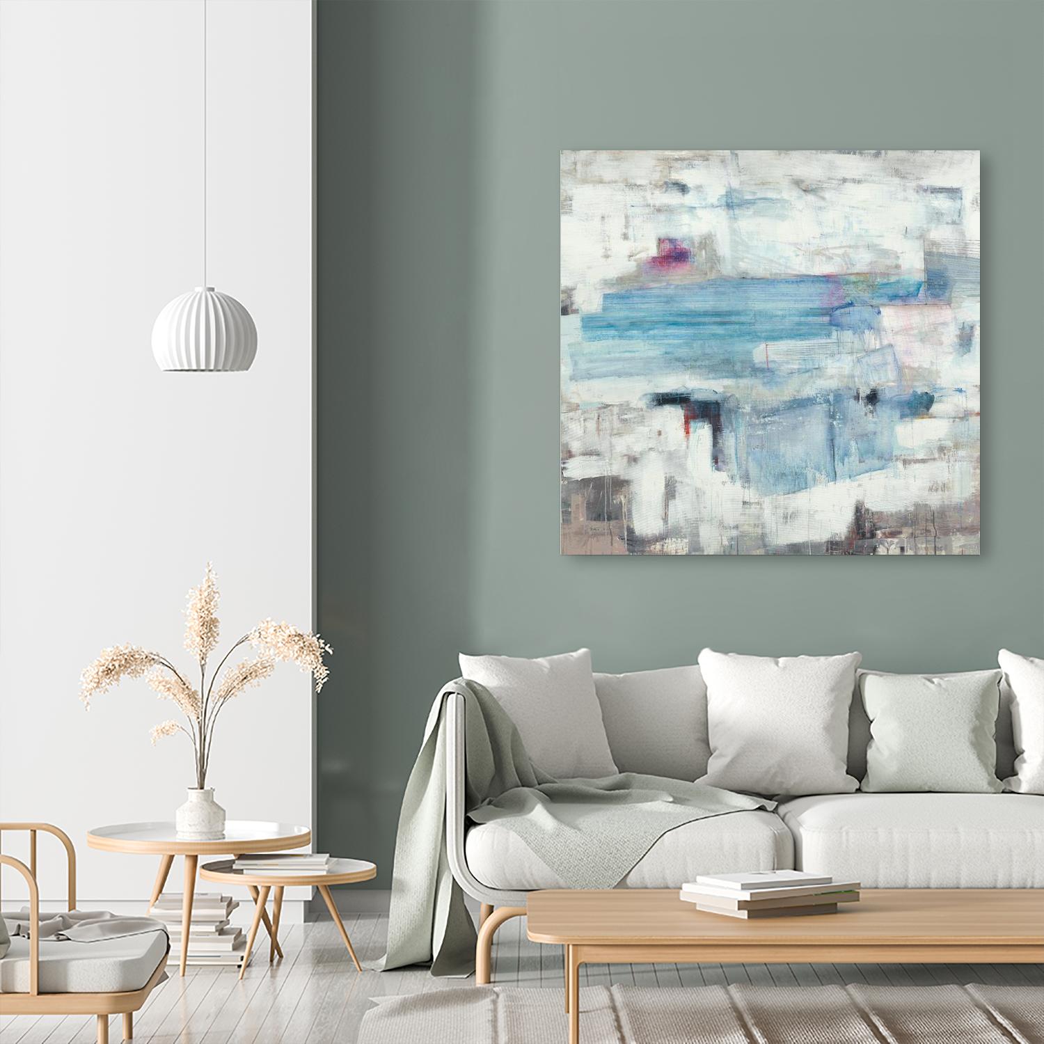 Continue The Narrative by Brent Foreman on GIANT ART - whites & creams abstract blue