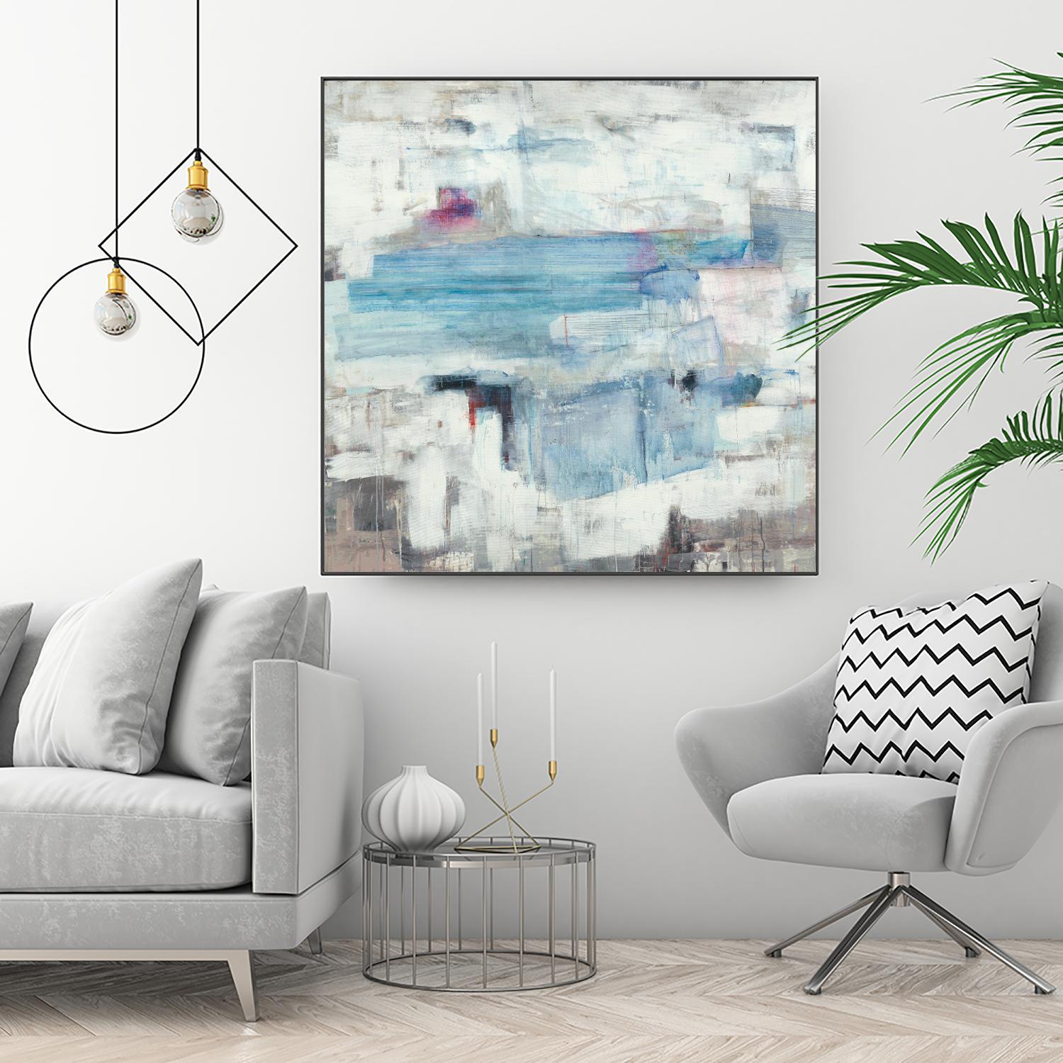 Continue The Narrative by Brent Foreman on GIANT ART - whites & creams abstract blue